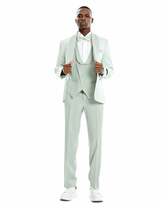 Tazio Skinny Fit Honeycomb Texture Suit, Mint - Julinie