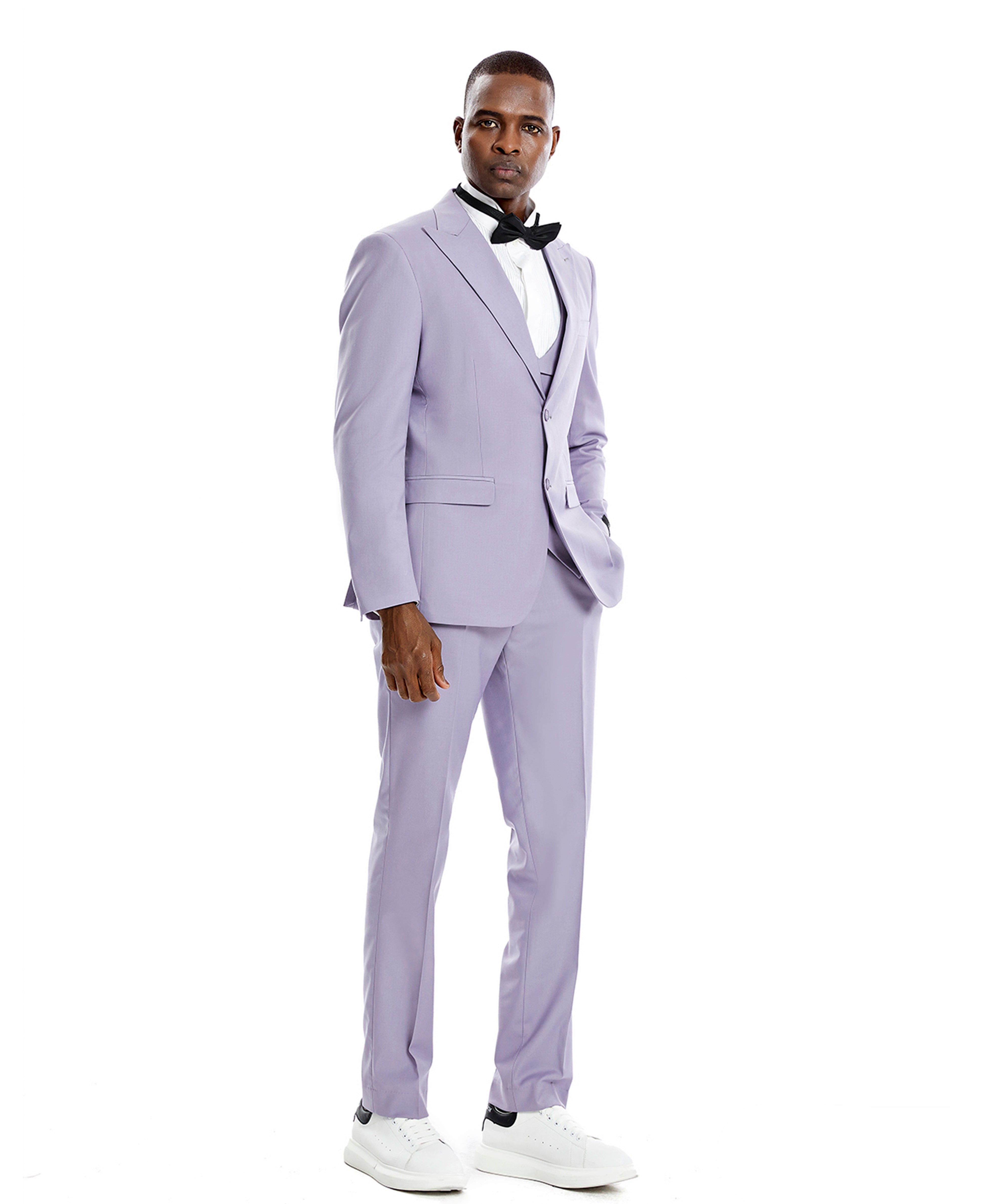 Tazio Peak Lapel Skinny Suit, Lavender