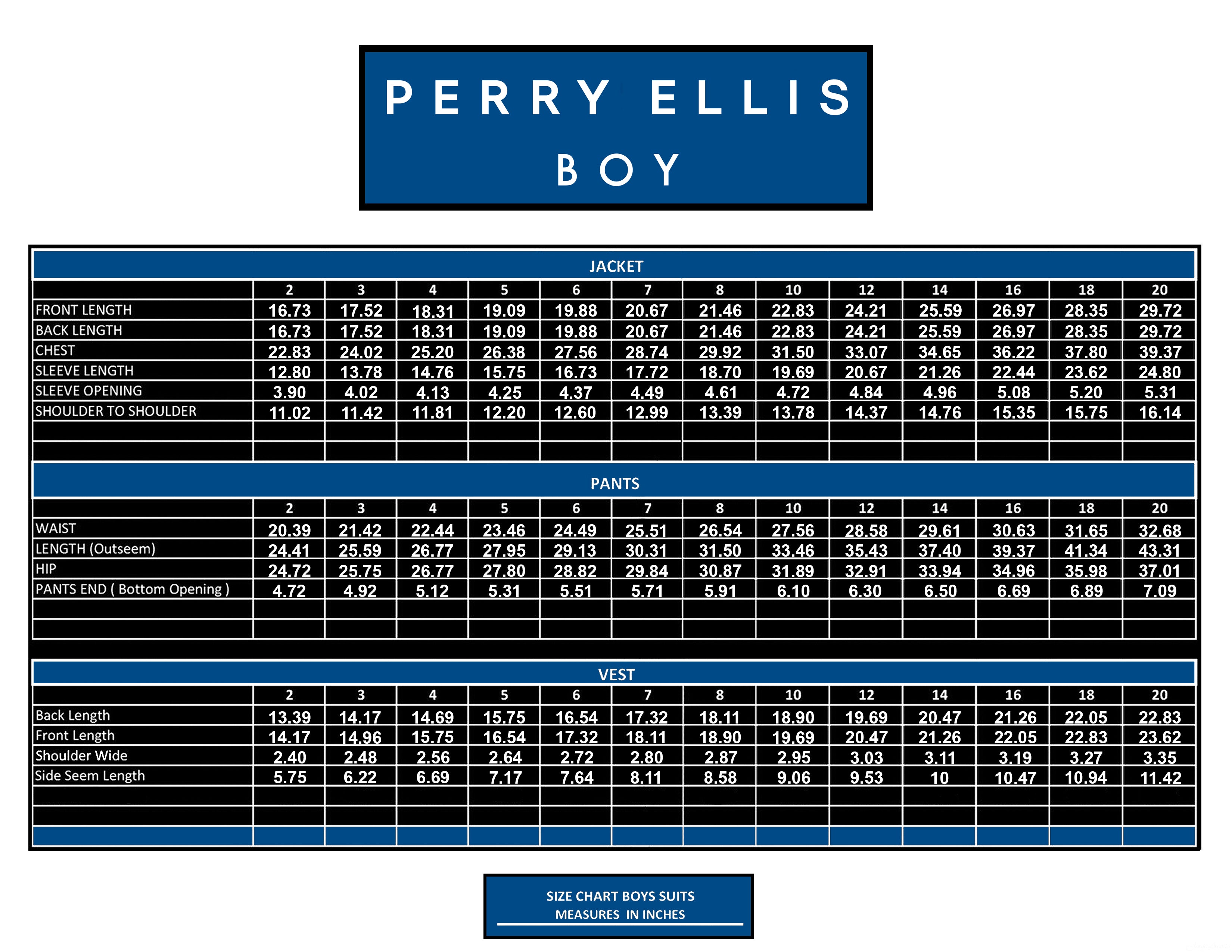 Perry Ellis Slim Fit Boys Suit 5-Piece Set (Sizes 2-20), Navy