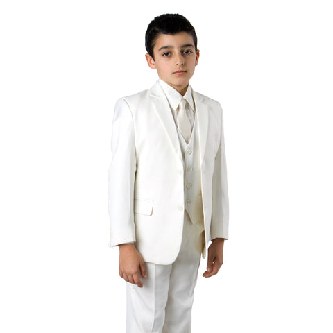 Tazio Off-White Formal Suit For Boys, Husky