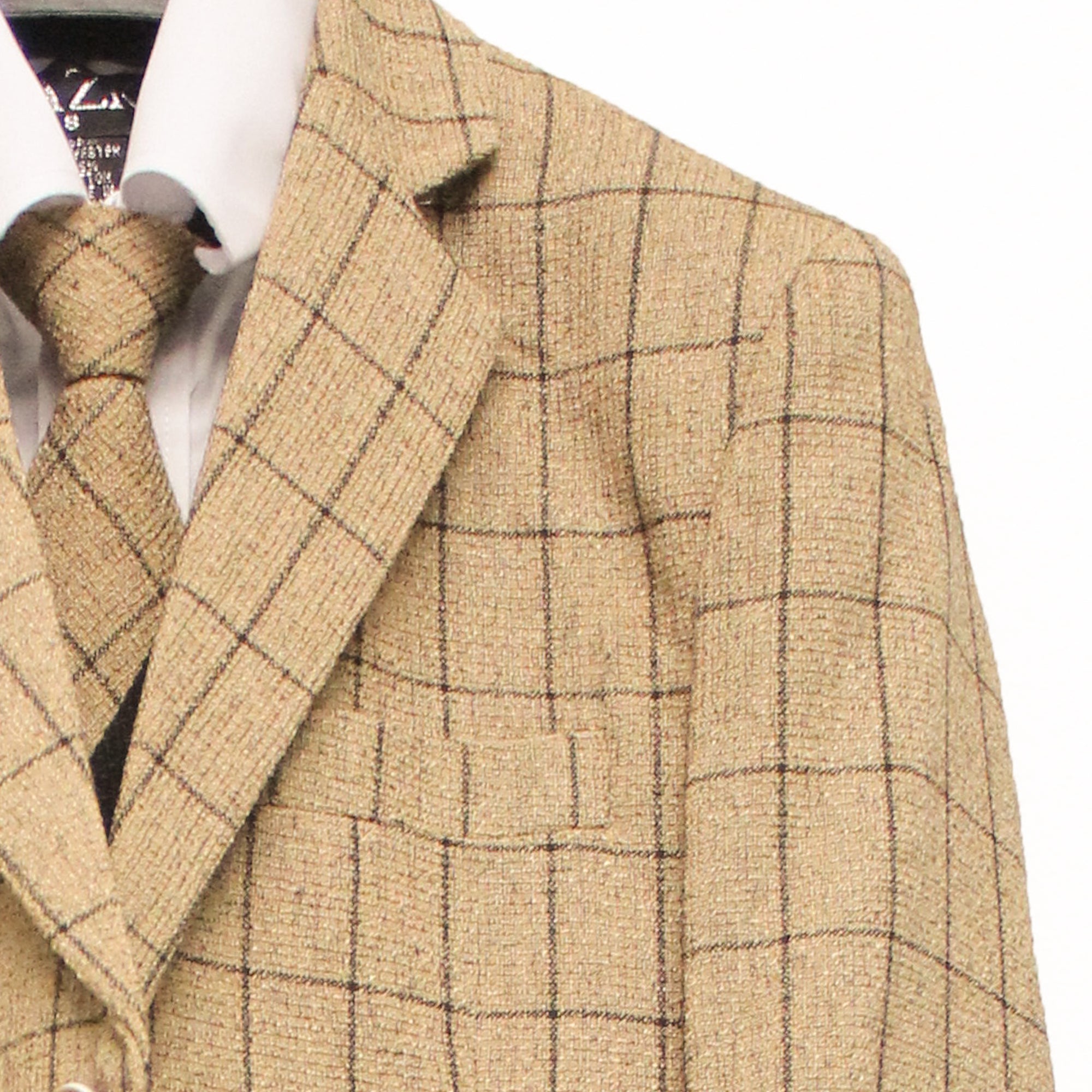 Tazzio Boys 5 Piece Windowpane Suit Set