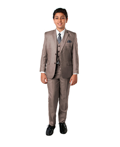 Tazio Modern Fit Boys Suit 5pc Set, Gray