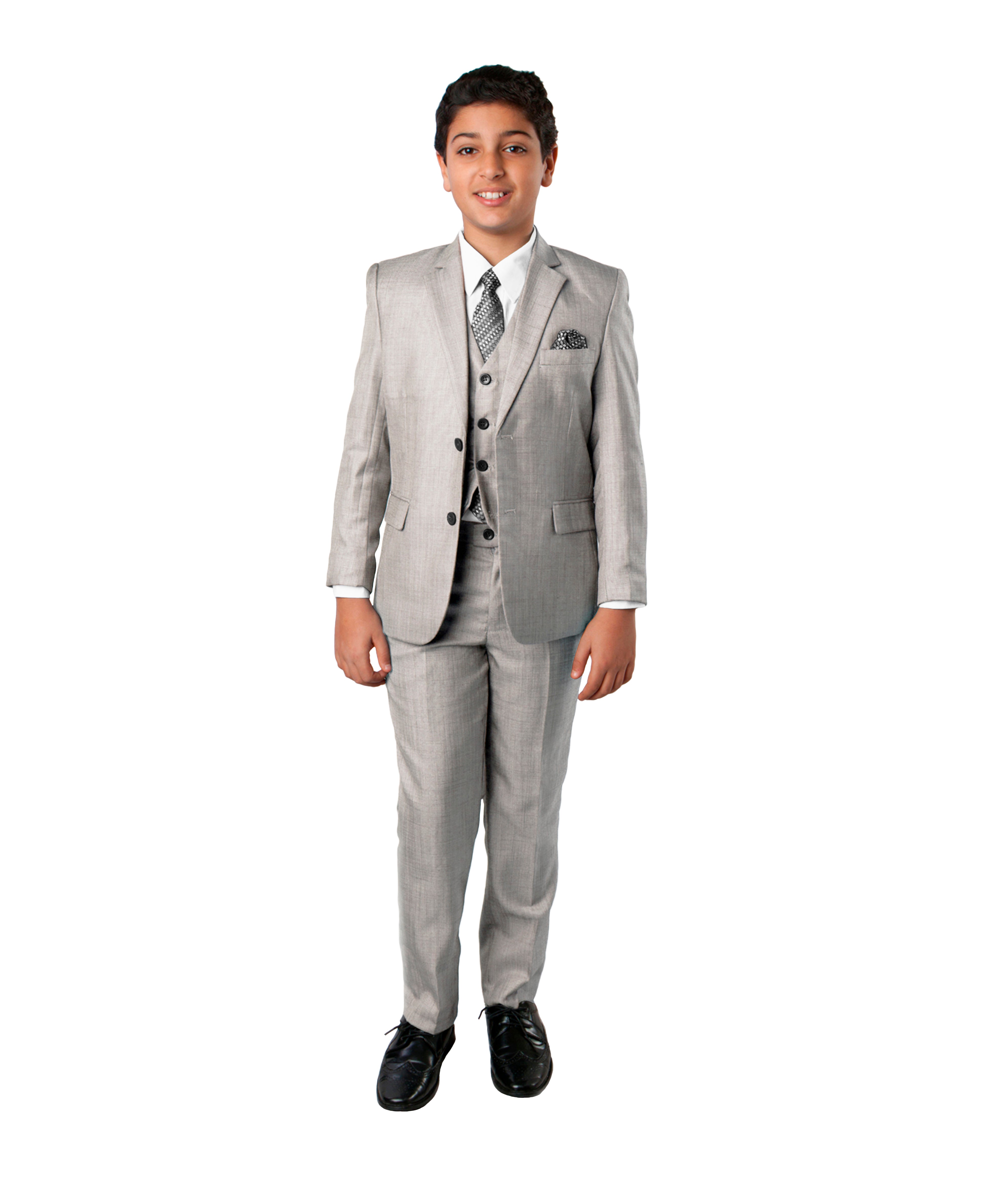 Tazio Modern Fit - Juego de traje para niño (5 piezas), color gris claro
