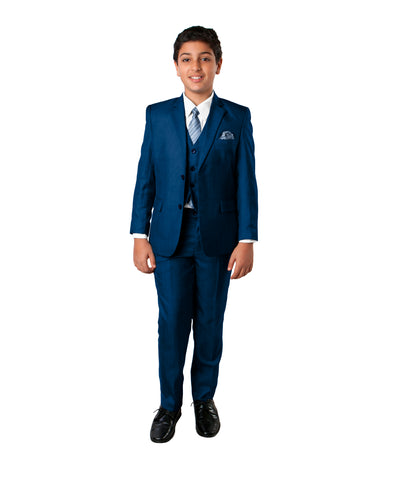 Tazio Modern Fit Boys Suit 5pc Set, Blue