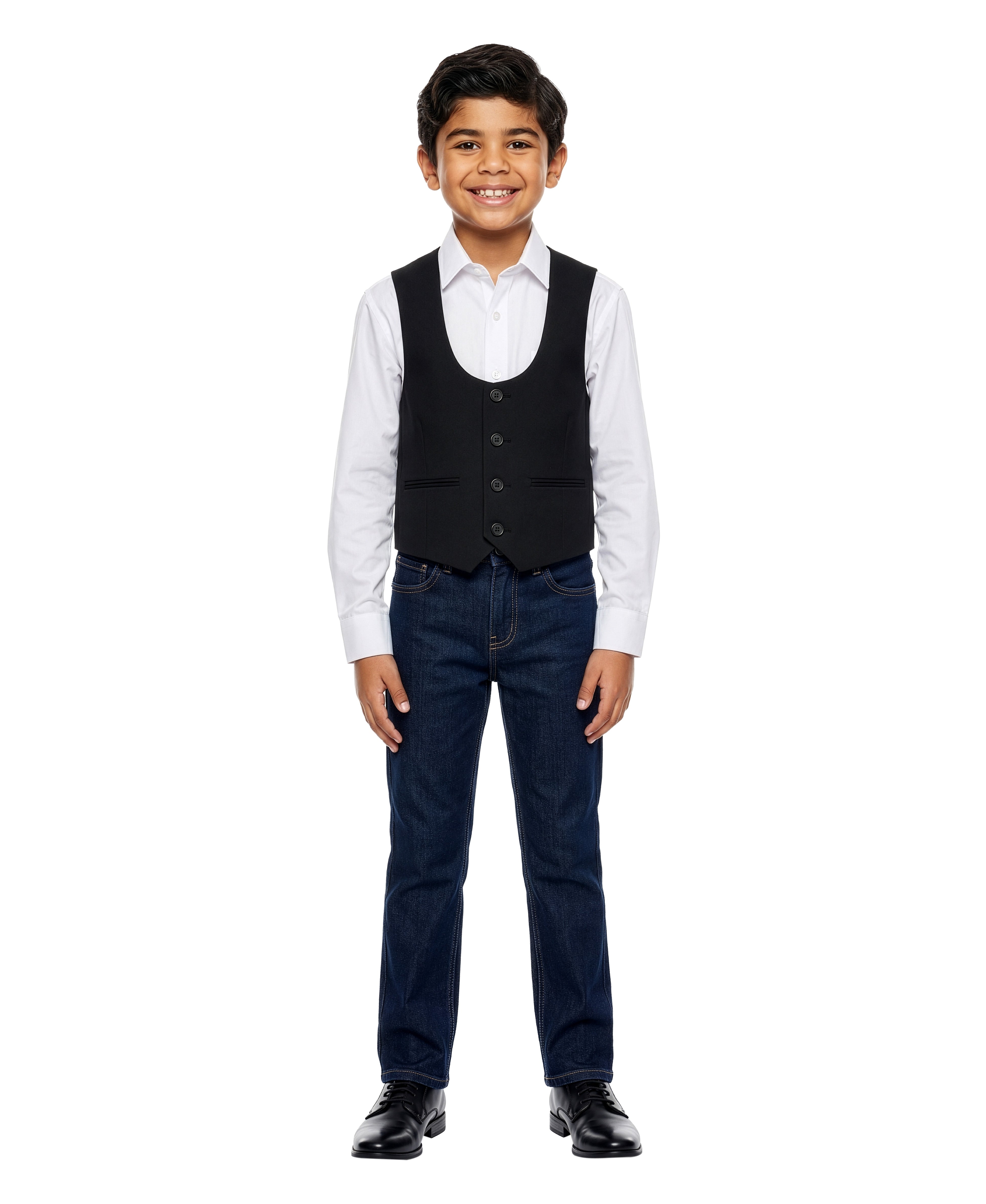 ZeGarie Boys' Tailored Fit Suit Separates Vest Only – Solid – Wedding & Ring Bearer
