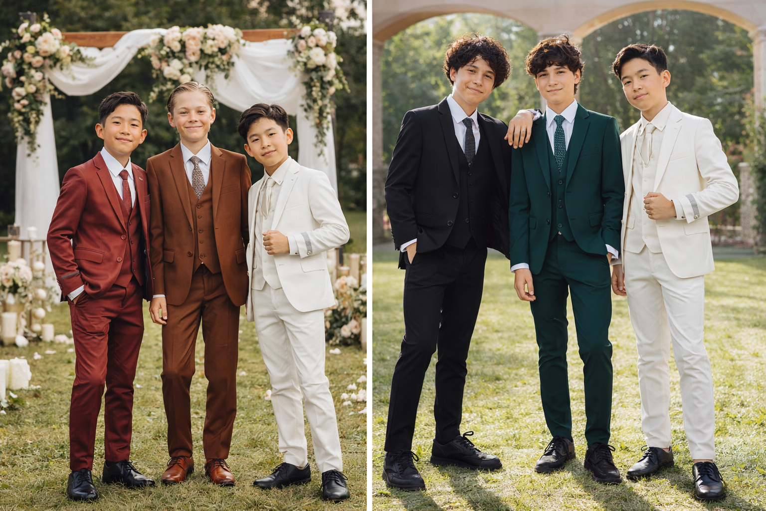 Stacy Adams Boys 5-Piece Suit Set – Slim Fit Formal Suit (Jacket, Vest, Pants, Shirt & Tie)