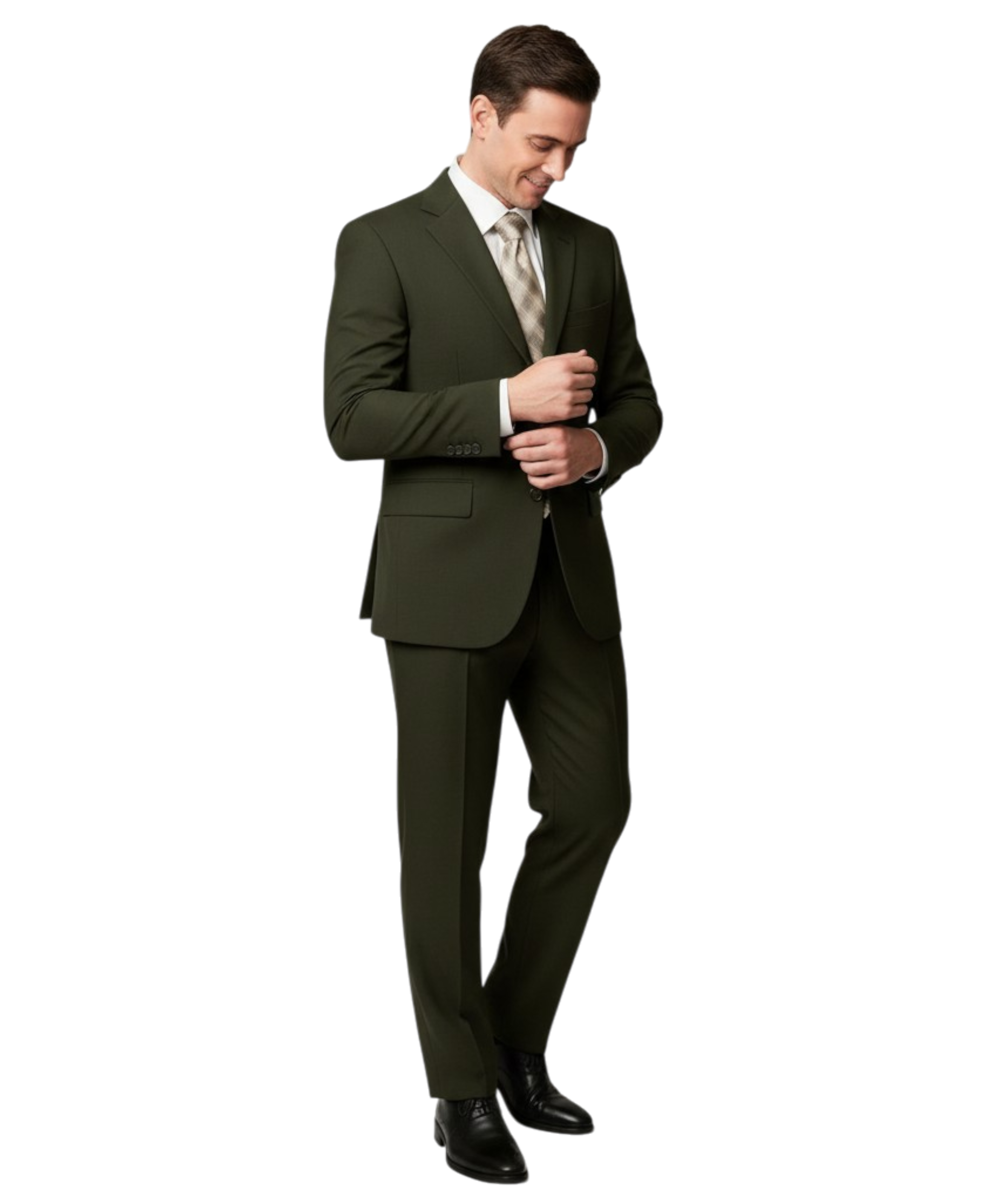 Men's Suit  2pc Modern Fit Solid Notch Lapel For All Ocassions