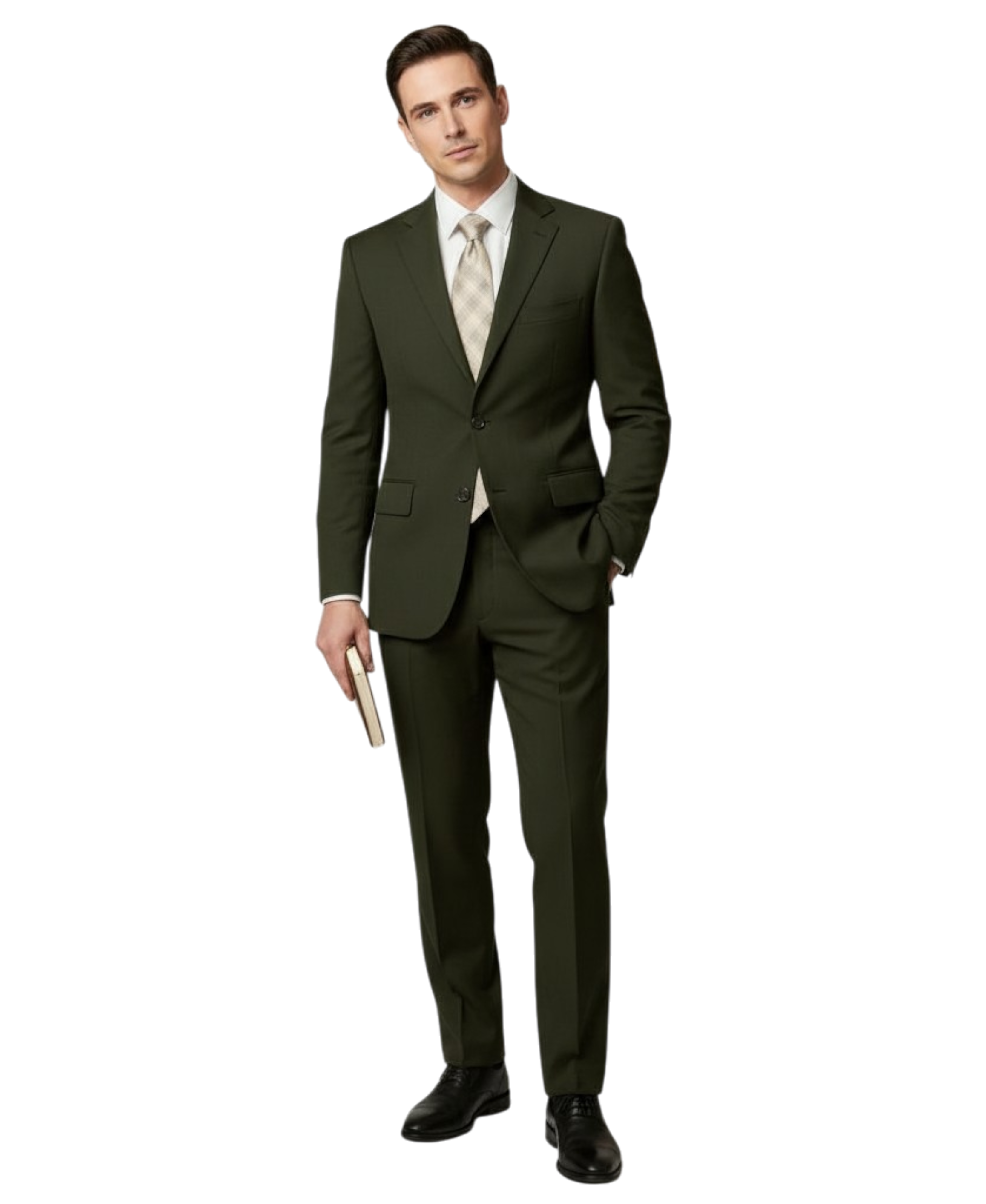 Men's Suit  2pc Modern Fit Solid Notch Lapel For All Ocassions