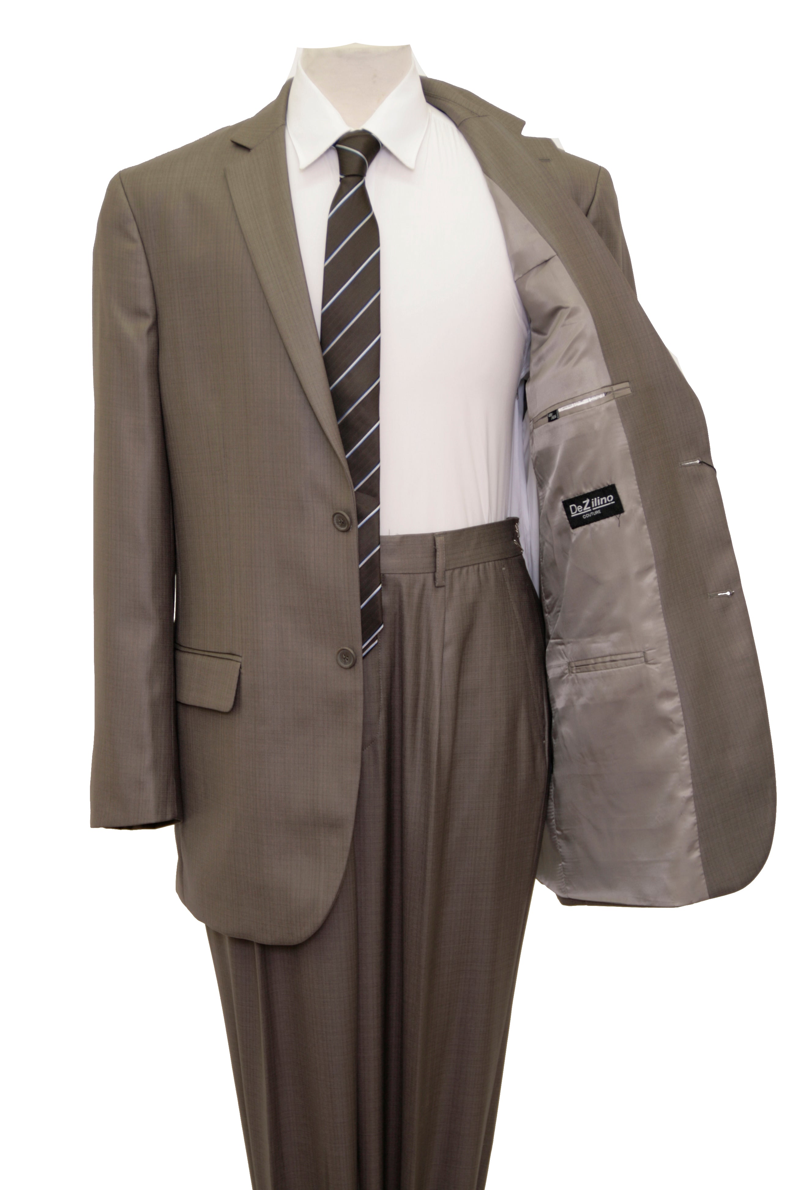 Men's Suit Solid Notch Lapel 2-PC Modern Fit Suits For Men
