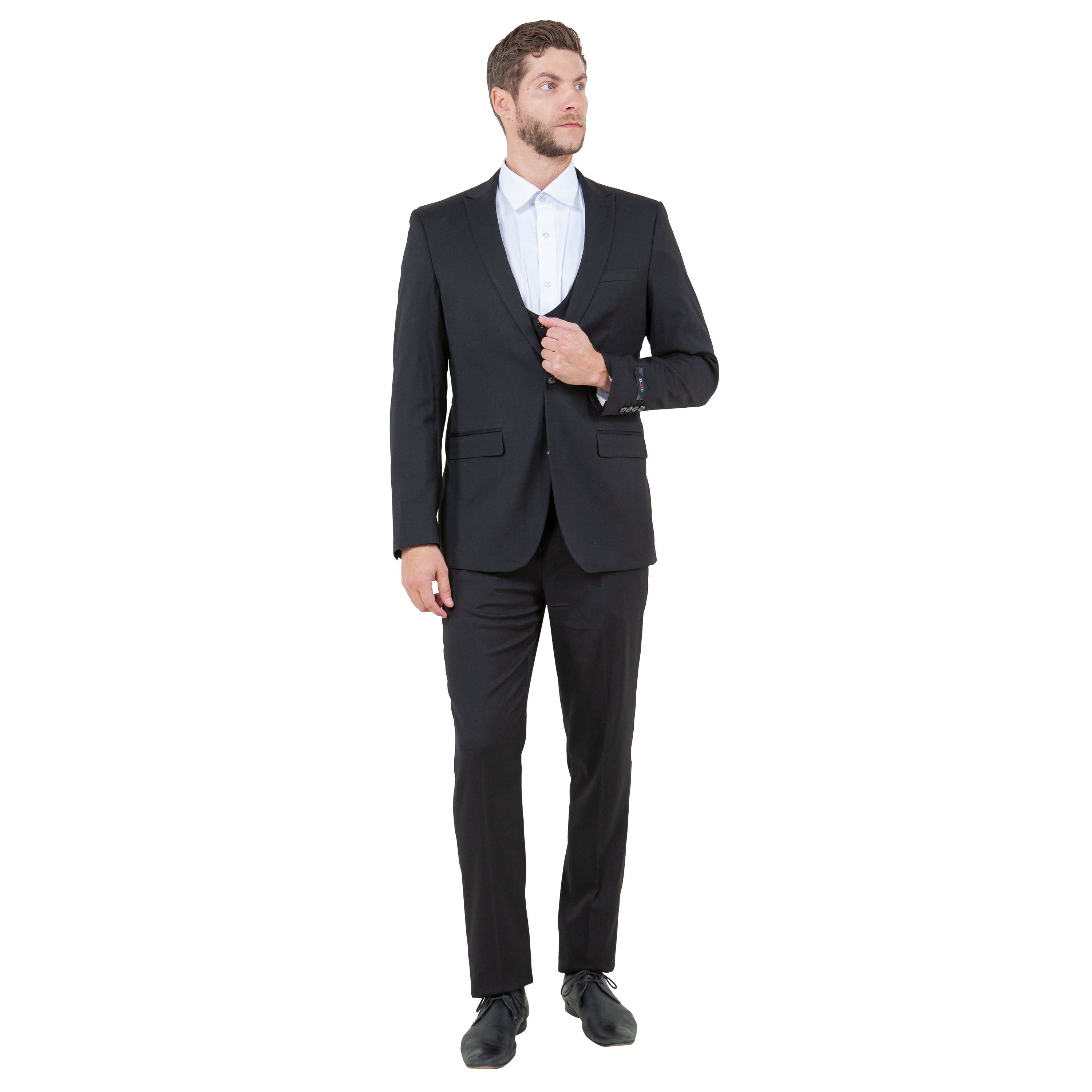 Ultra Slim-Fit 3pc Suit w/ Expandable Waistband