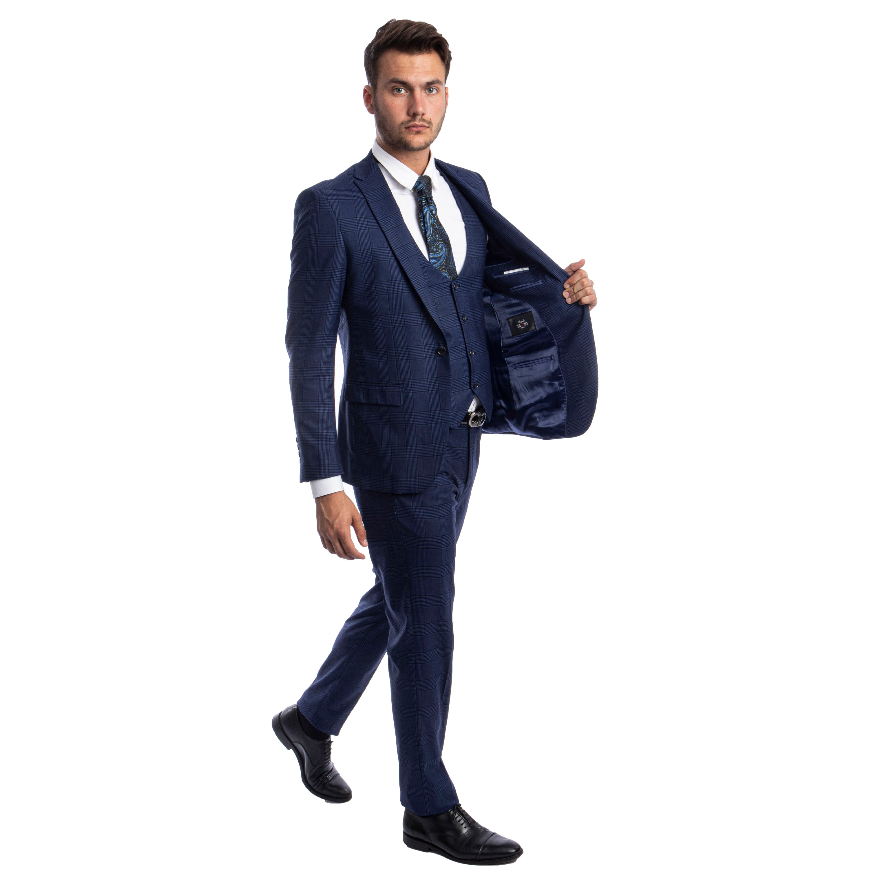 Ultra Slim-Fit 3-Piece Glen Check Suit