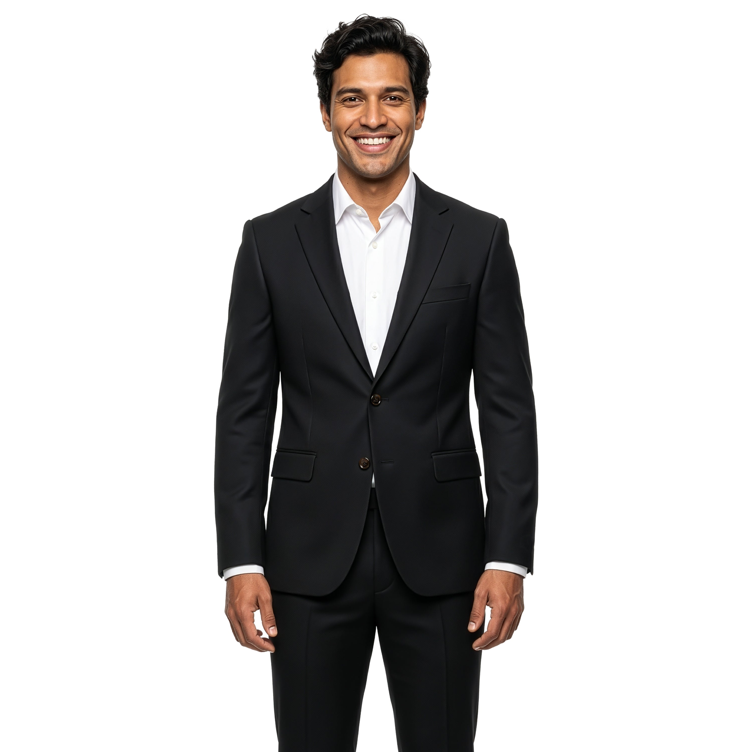 2 PC Solid Slim Fit Suit Set