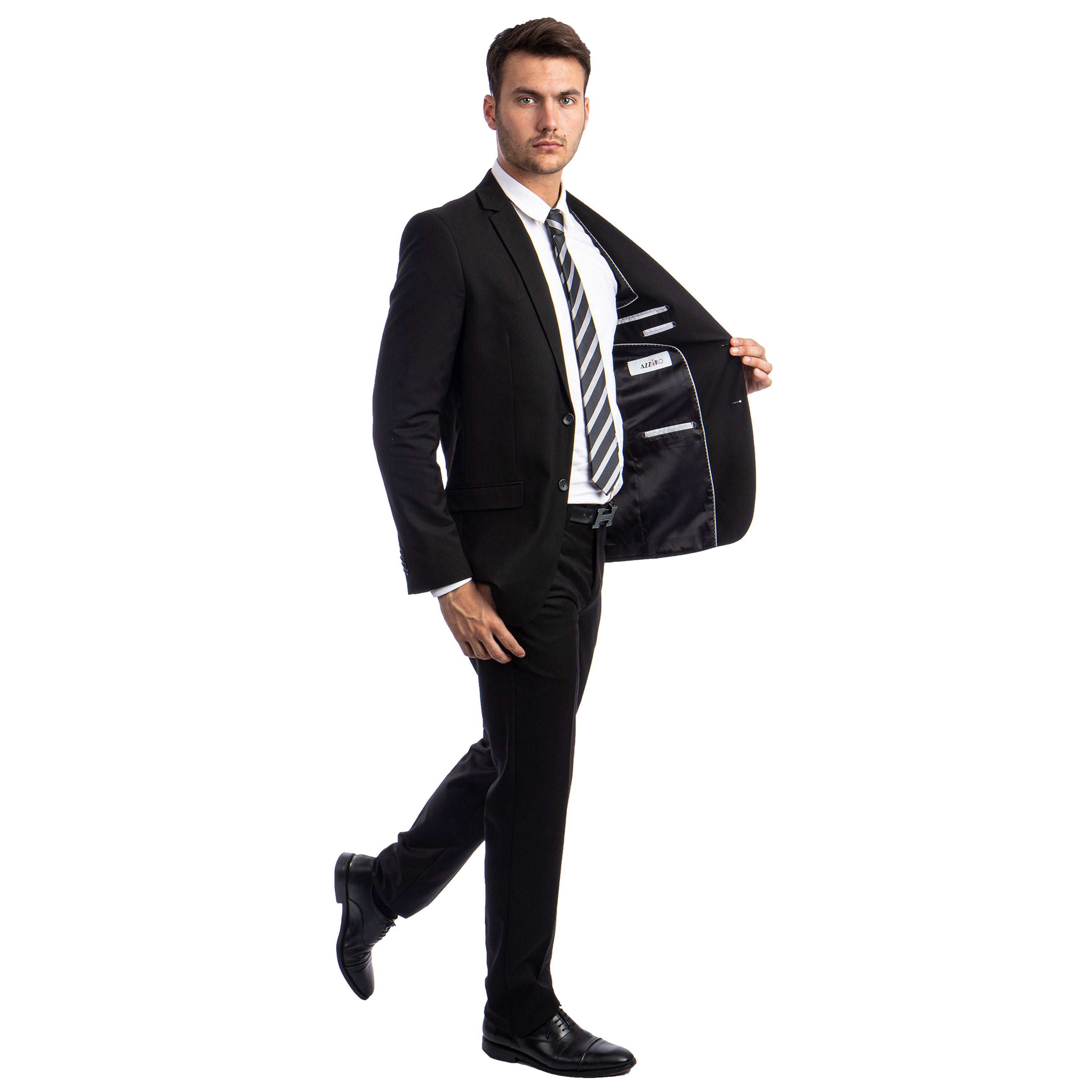 2 PC Solid Slim Fit Suit Set