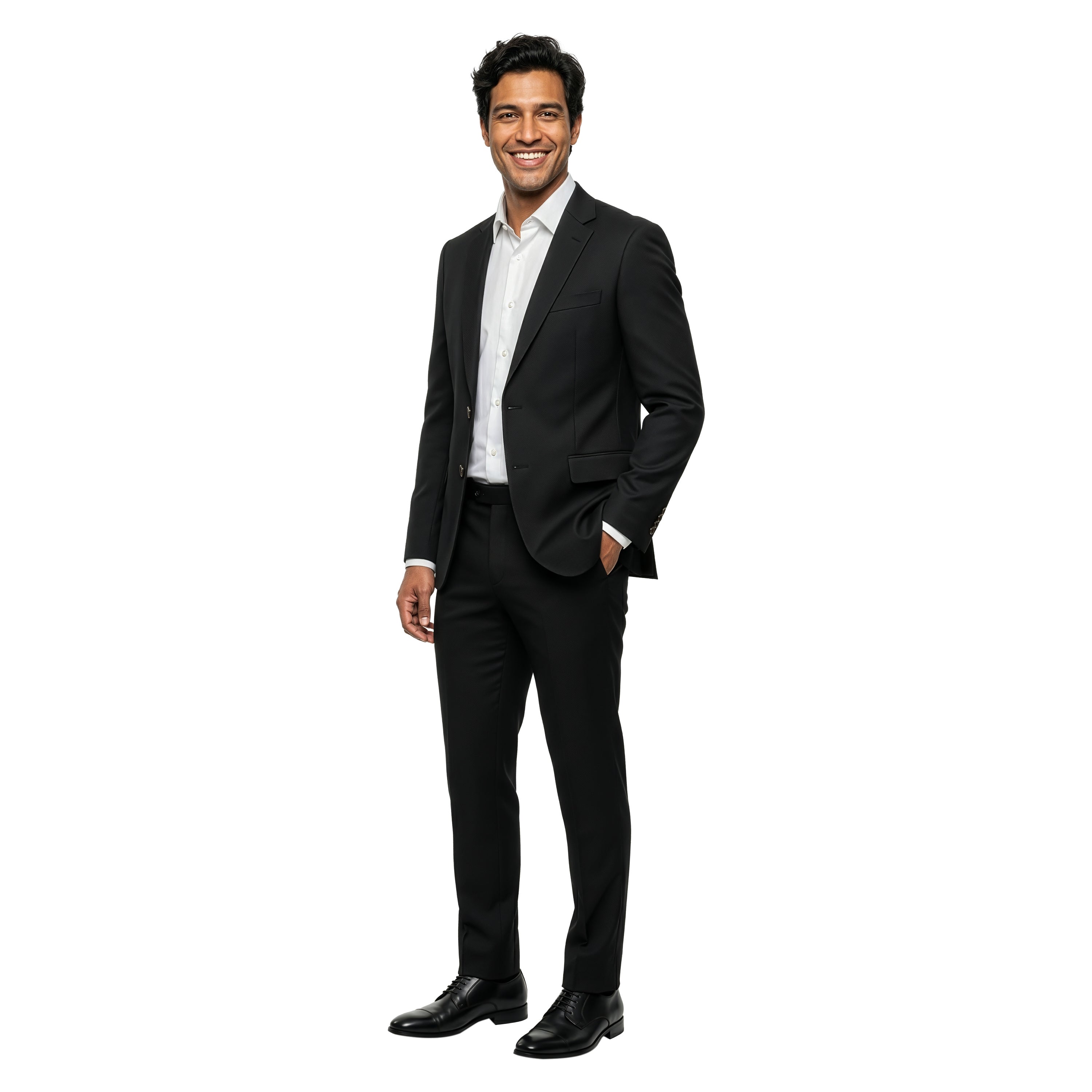 2 PC Solid Slim Fit Suit Set