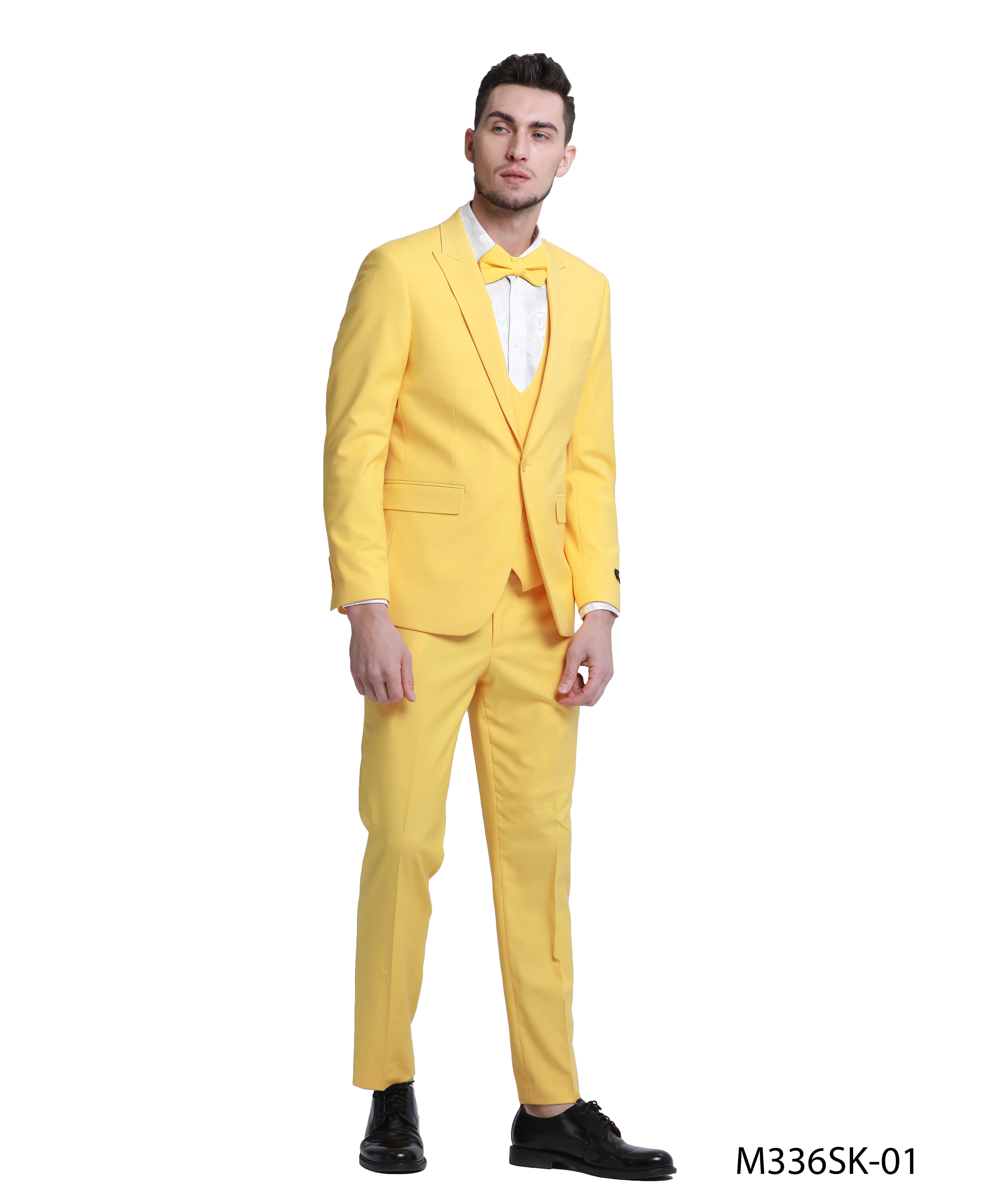 3 PC Solid Double Breasted Suit Set
