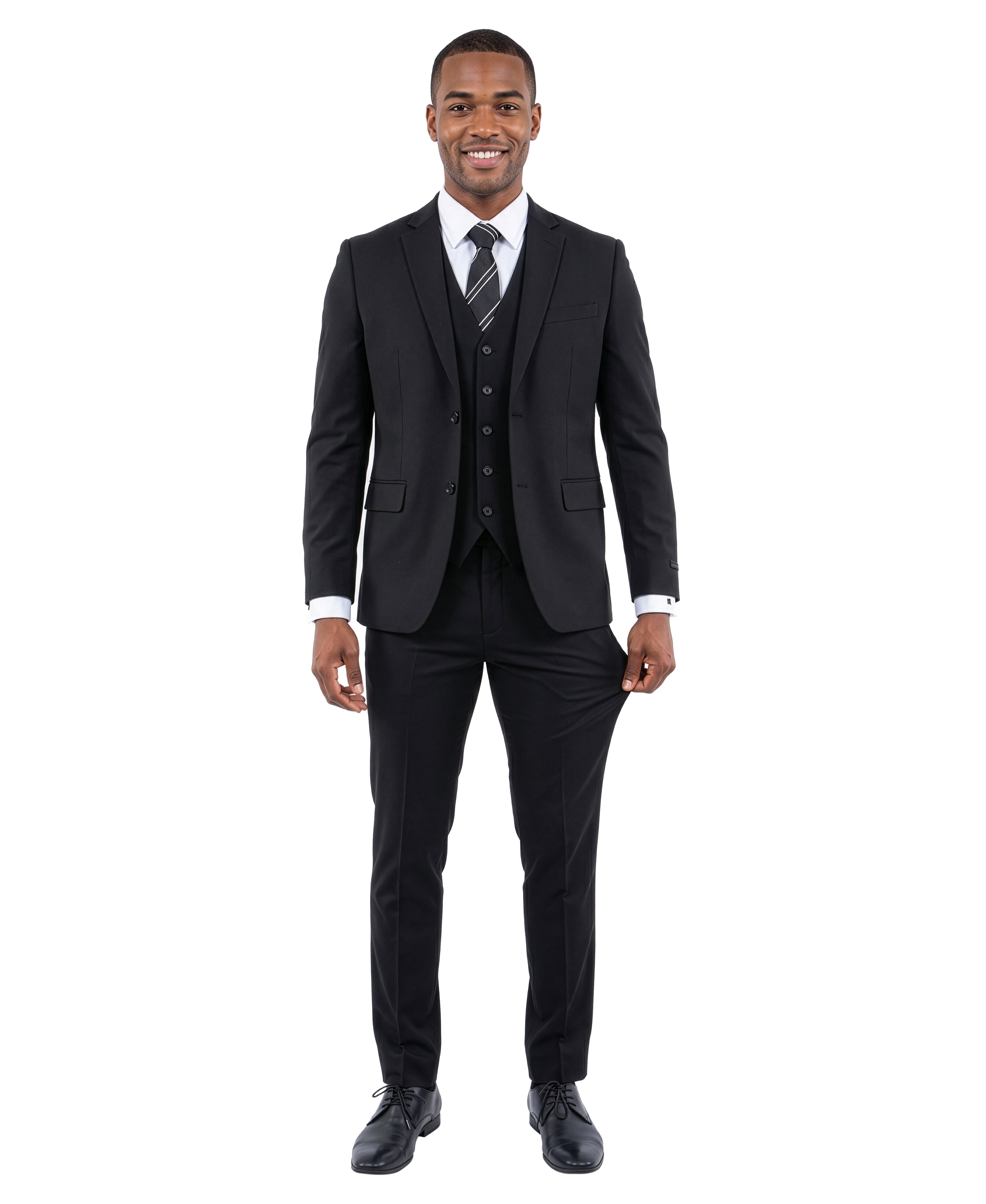 ZeGarie Men's "Made to Move" 3-Piece Suit – 4-Way Stretch Slim Fit – Wedding, Black Tie & Action Ready