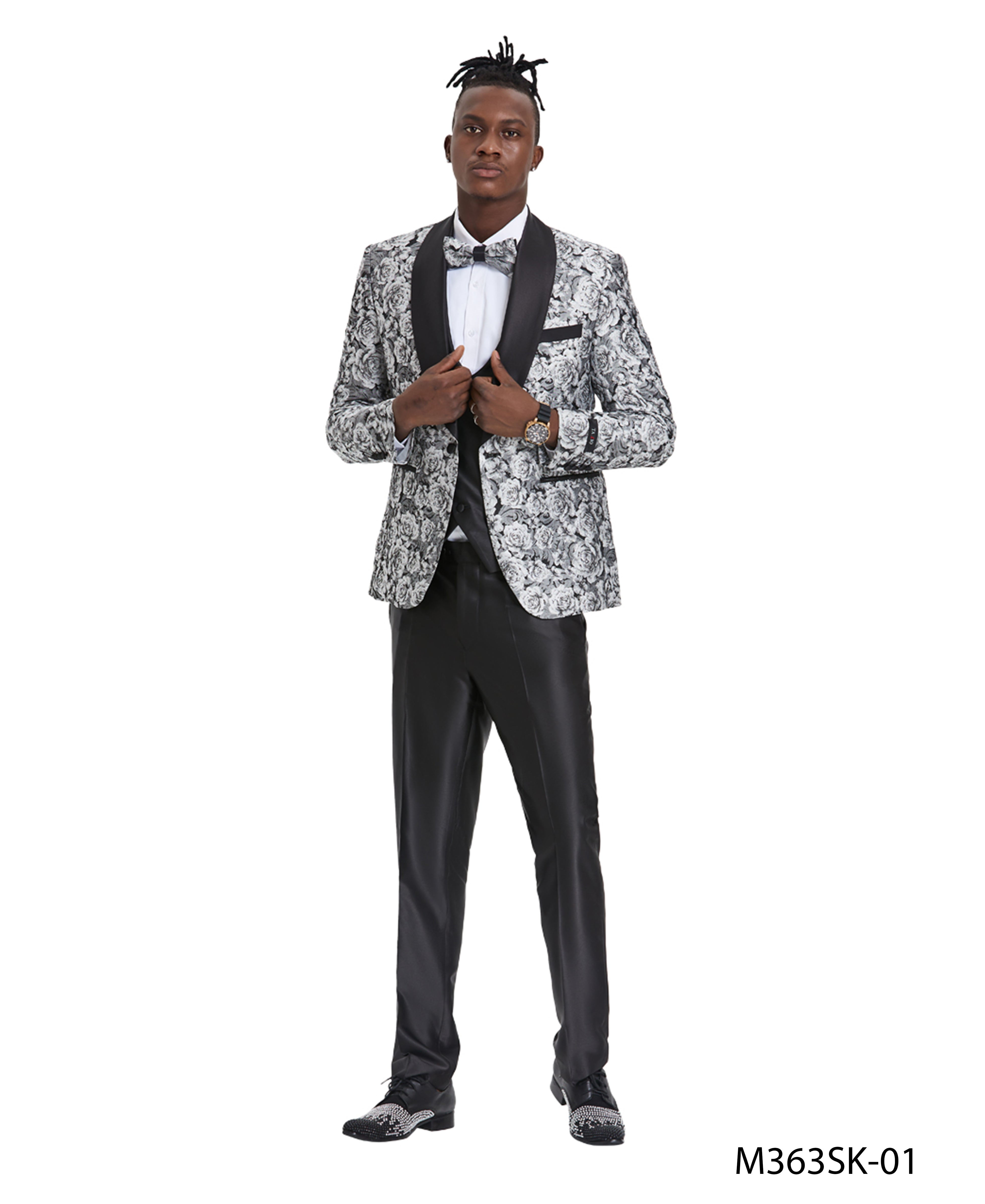 Shawl Collar Paisley Mens Suit