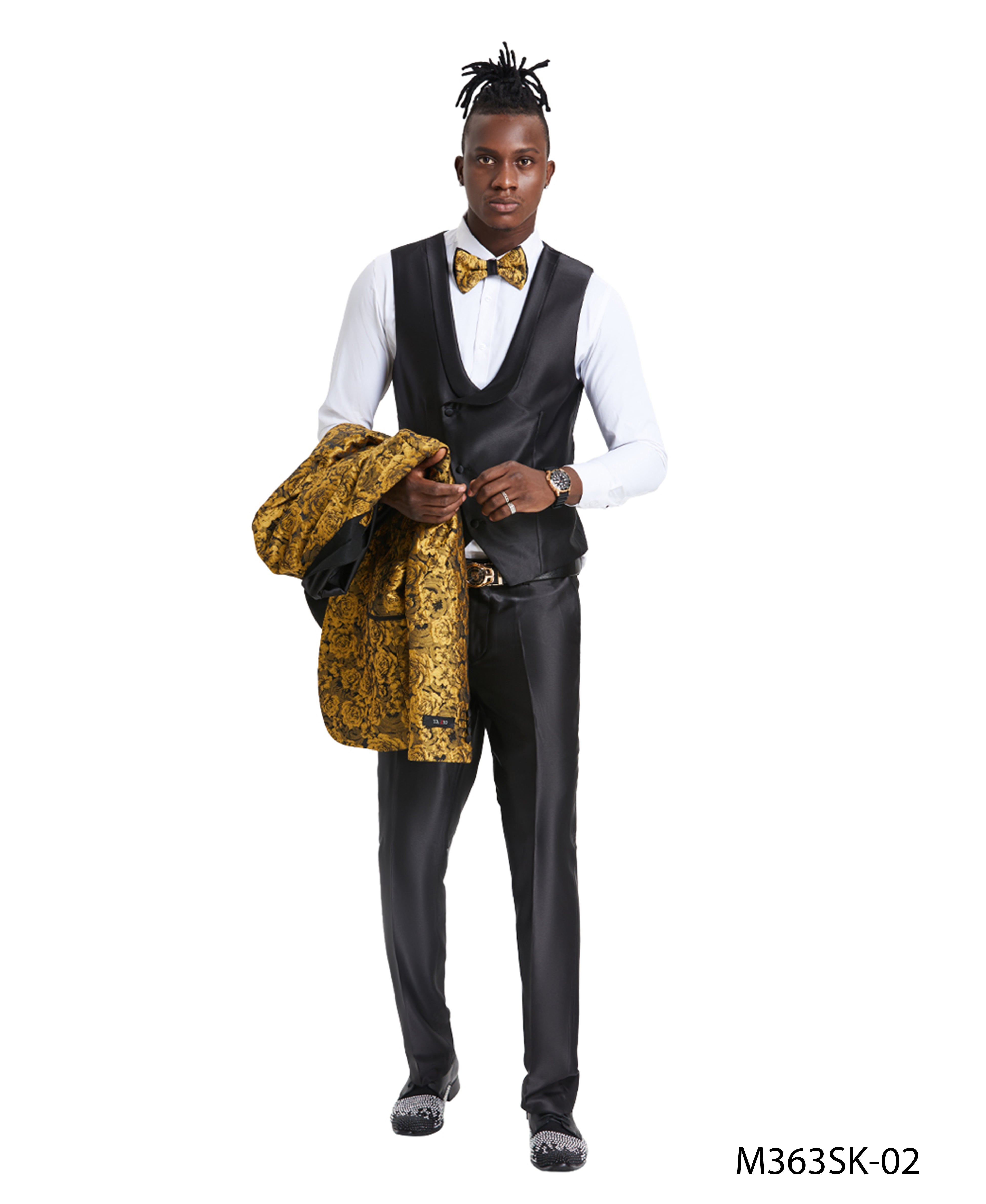 Shawl Collar Paisley Mens Suit