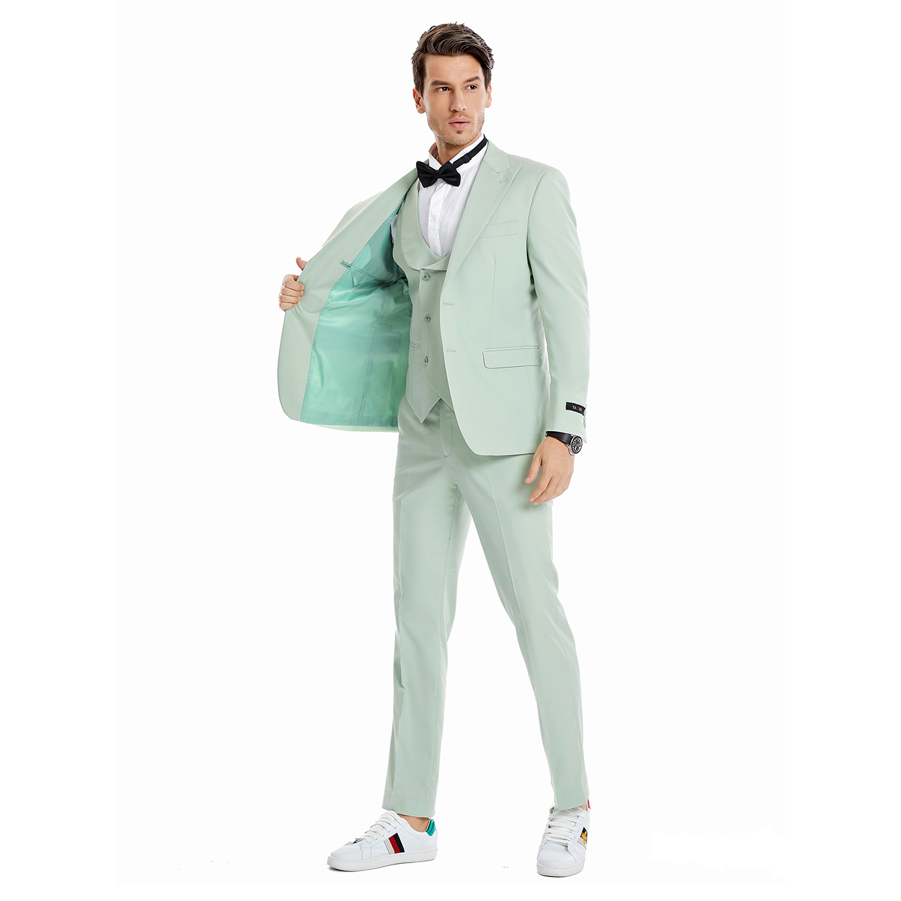 3 PC Peak Lapel Dinner Suit, Pastel Colors