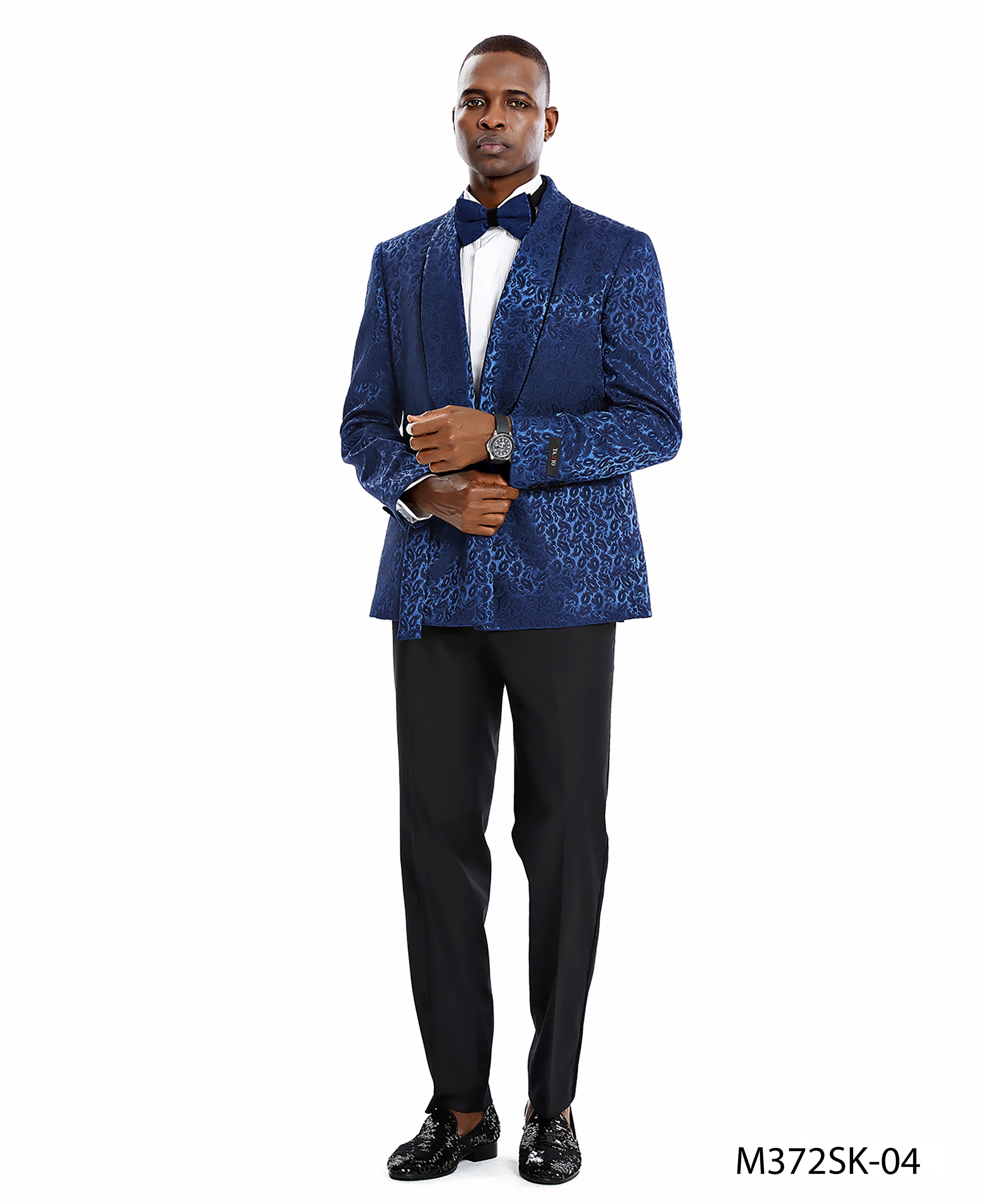 2PC Paisley Shawl Collar Suit Set