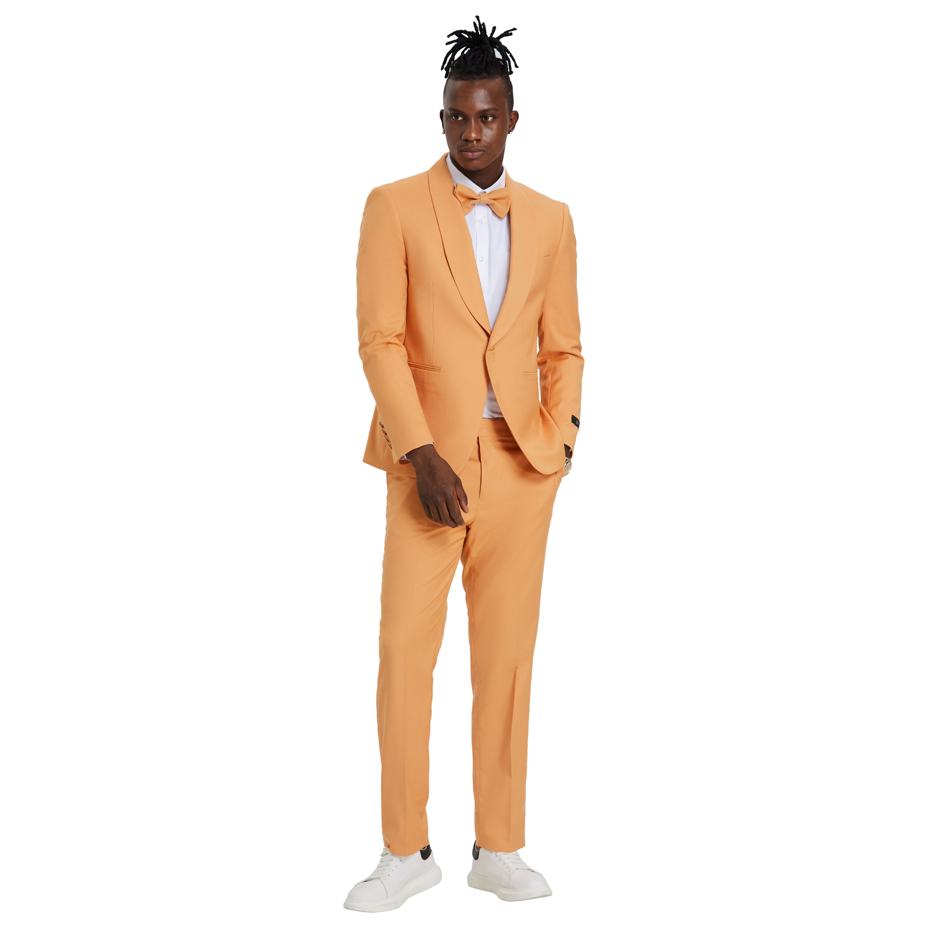 Solid Shawl Collar - Adjustable Waist Band Suit