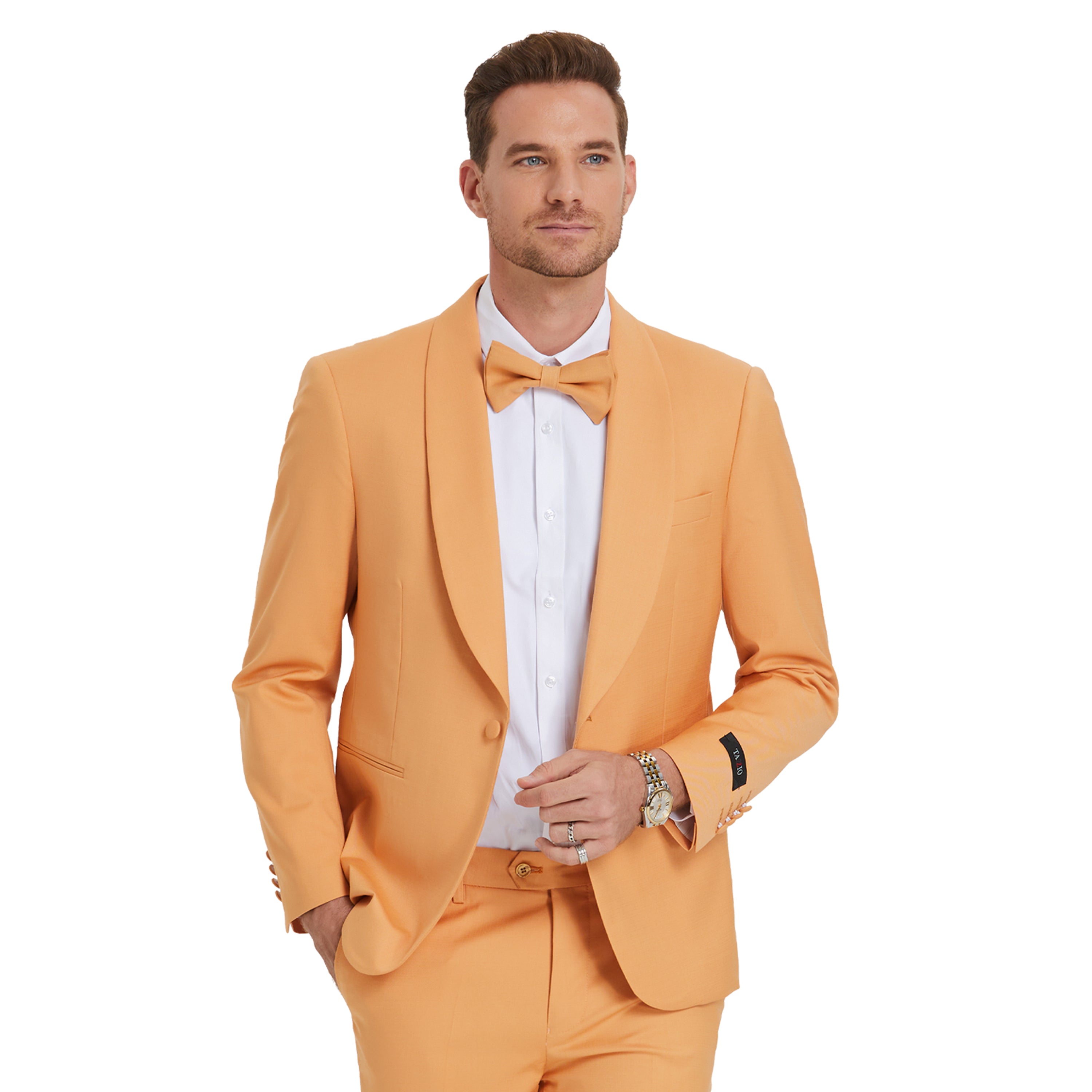 Solid Shawl Collar - Adjustable Waist Band Suit