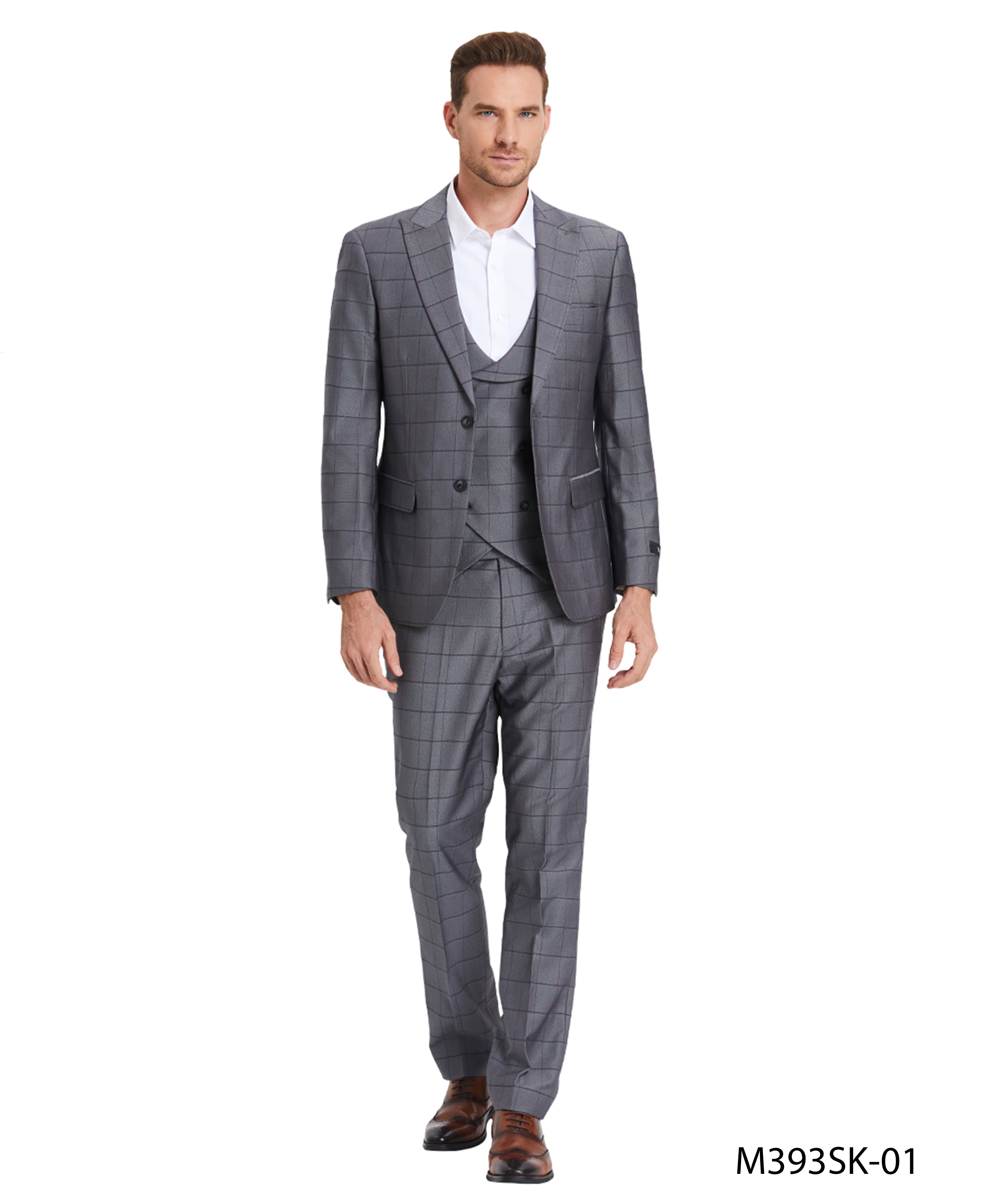 Window Plaid - Double Breast U-Shape Vest