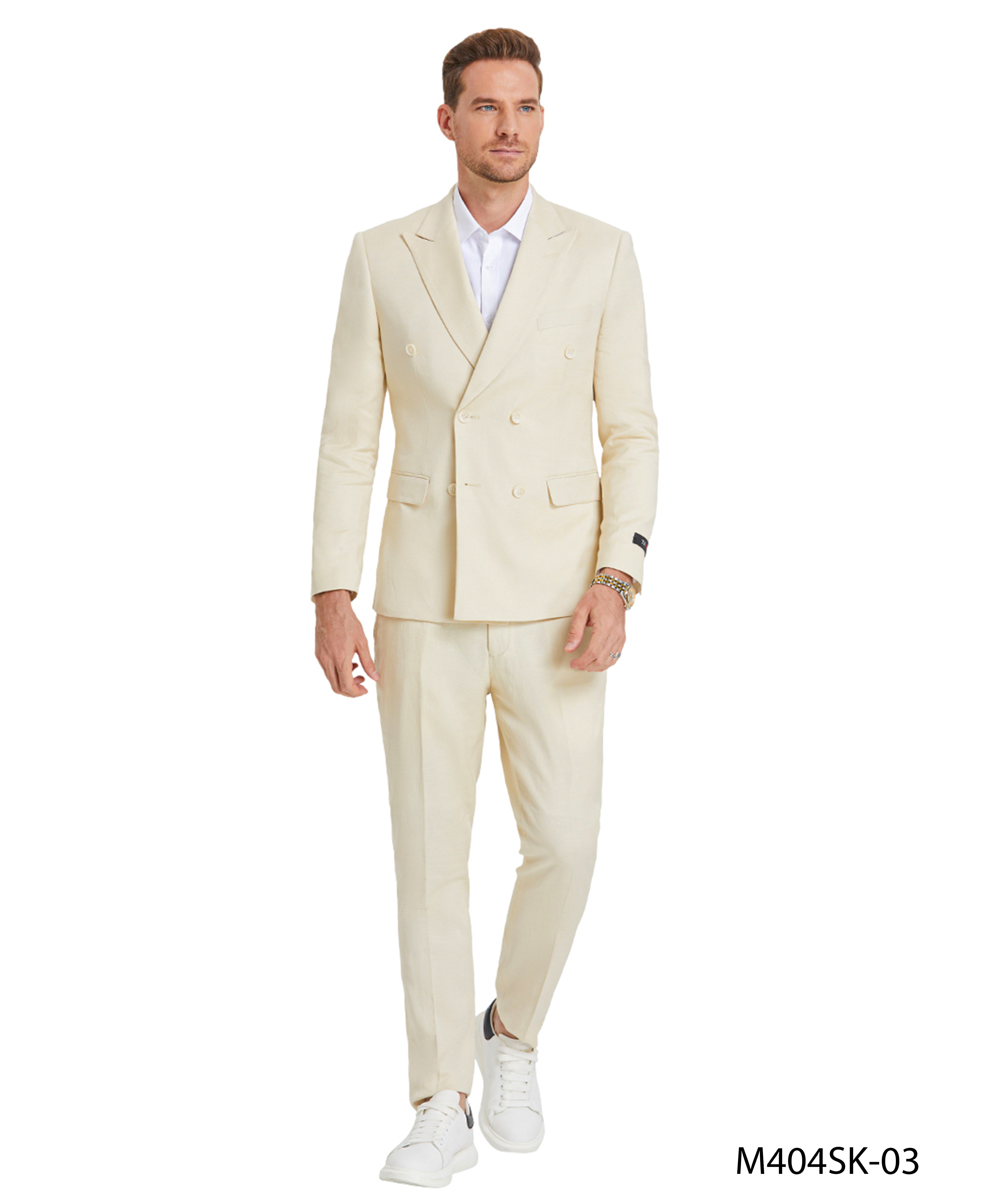 2 PC Double Breasted Solid Suit