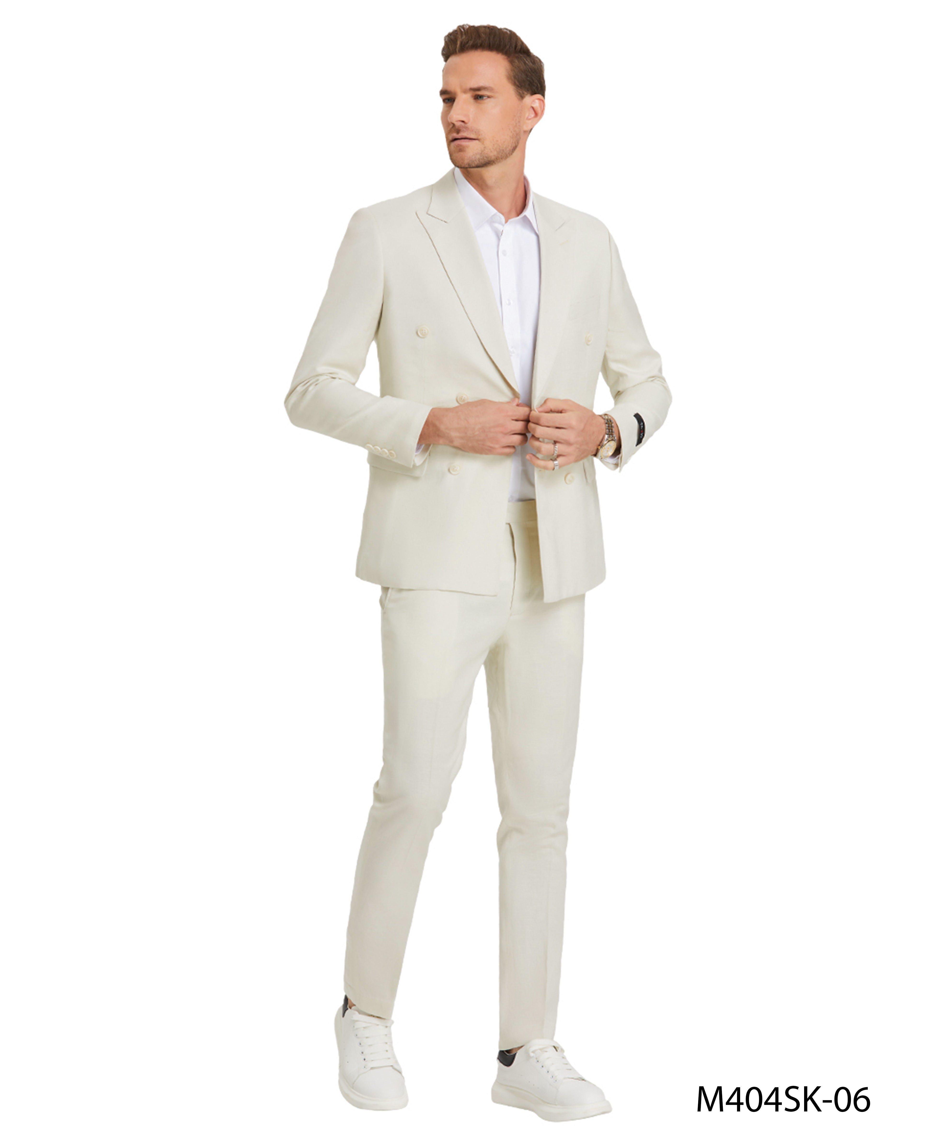 2 PC Double Breasted Solid Suit