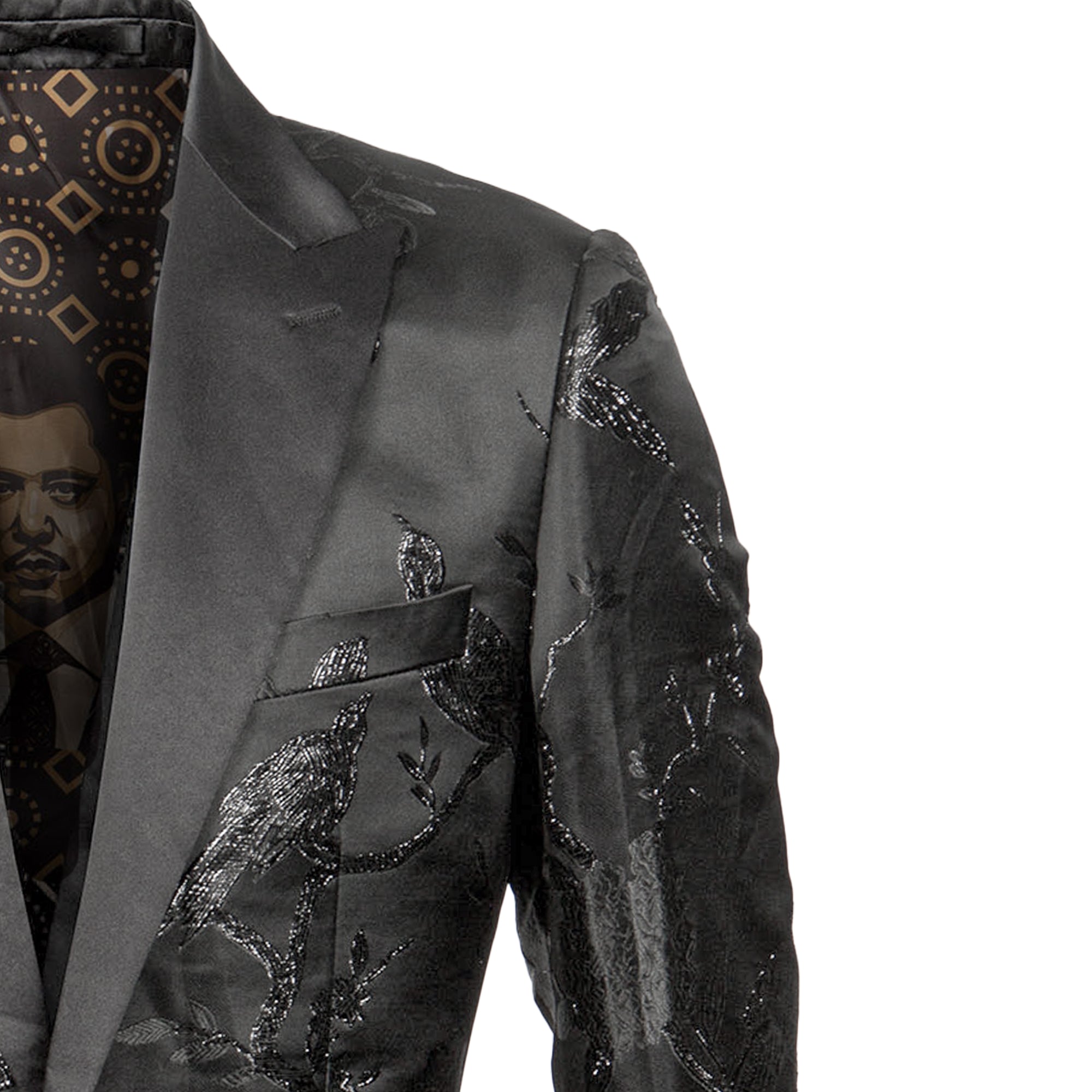 Empire™ Floral Peak Lapel Hybrid Fit Blazer, Black