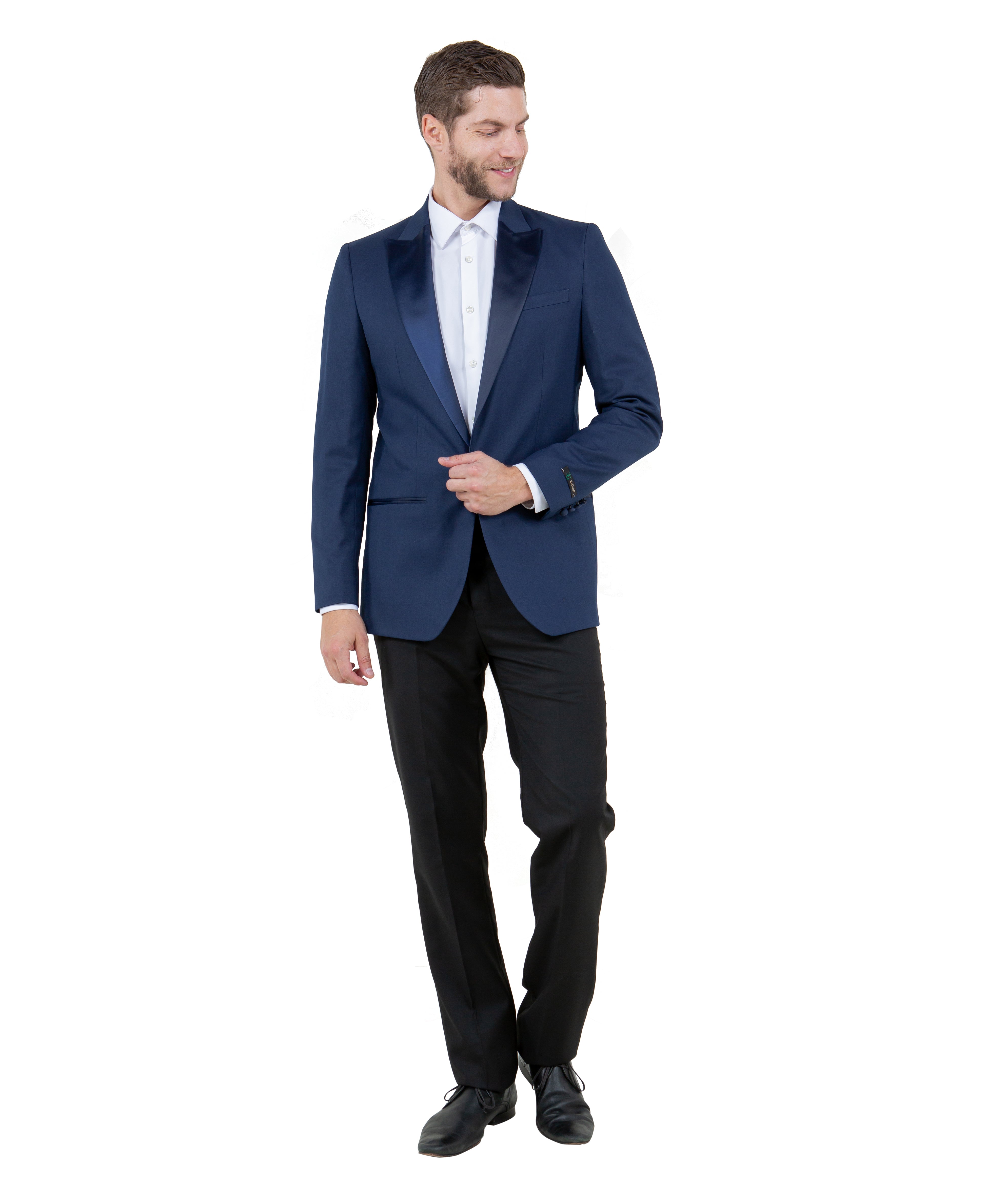 Zegarie Slim Fit Tuxedo Separates Jacket, Navy w/ Satin Peak Lapel