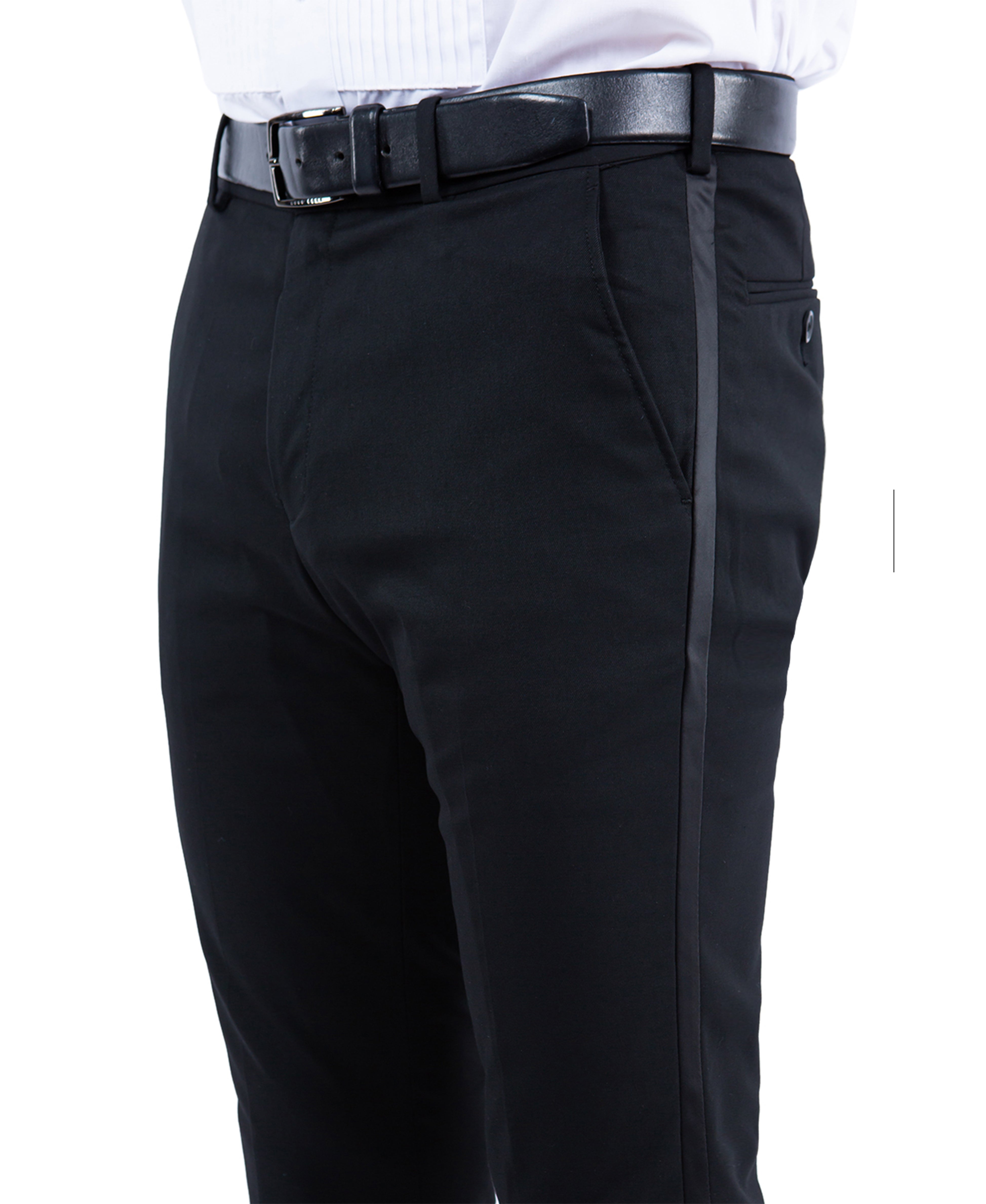 Zegarie Slim Fit Tuxedo Separates Pants, Black w/ Satin Trim