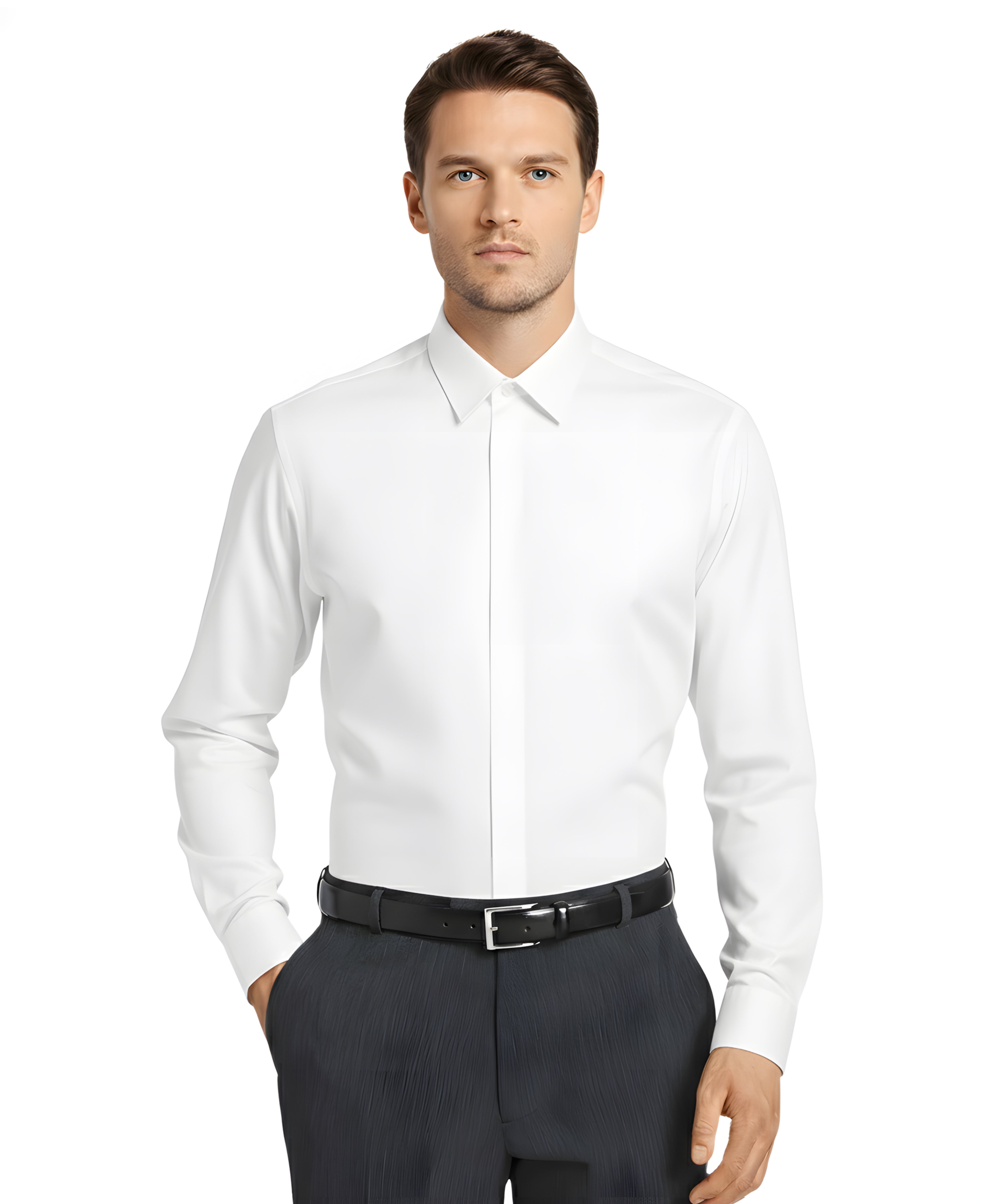 Modern Fit Long Sleeve Dress Shirt – Essential Wrinkle-Resistant Button-Down for Business, Formal, and Professional Wear