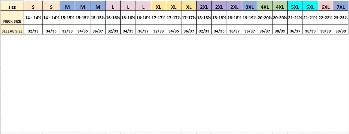 Size chart for Tazzio