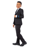 Perry Ellis Slim Fit Boys Suit 5-Piece Set (Sizes 2-20), Black