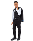 Perry Ellis Slim Fit Boys Suit 5-Piece Set (Sizes 2-20), Black
