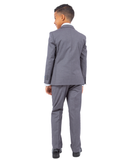 Perry Ellis Slim Fit Boys Suit 5-Piece Set (Sizes 2-20), Mid Gray