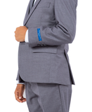 Perry Ellis Slim Fit Boys Suit 5-Piece Set (Sizes 2-20), Mid Gray