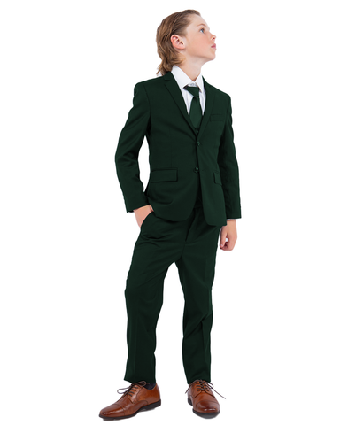Perry Ellis Slim Fit Boys Suit 5-Piece Set (Sizes 2-20), Green