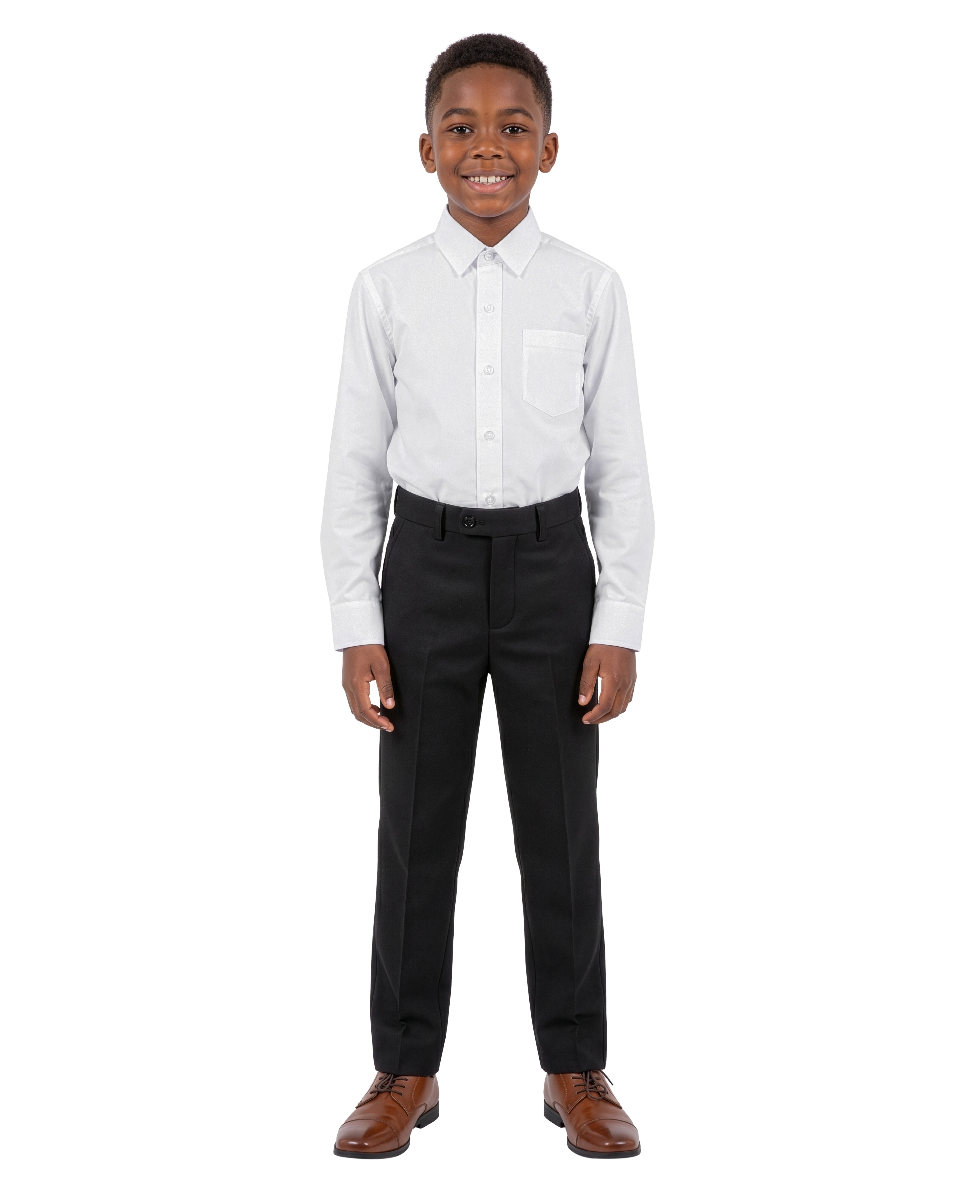 Perry Ellis Boys' Slim Fit Classic Solid Dress Pants – Everyday & School