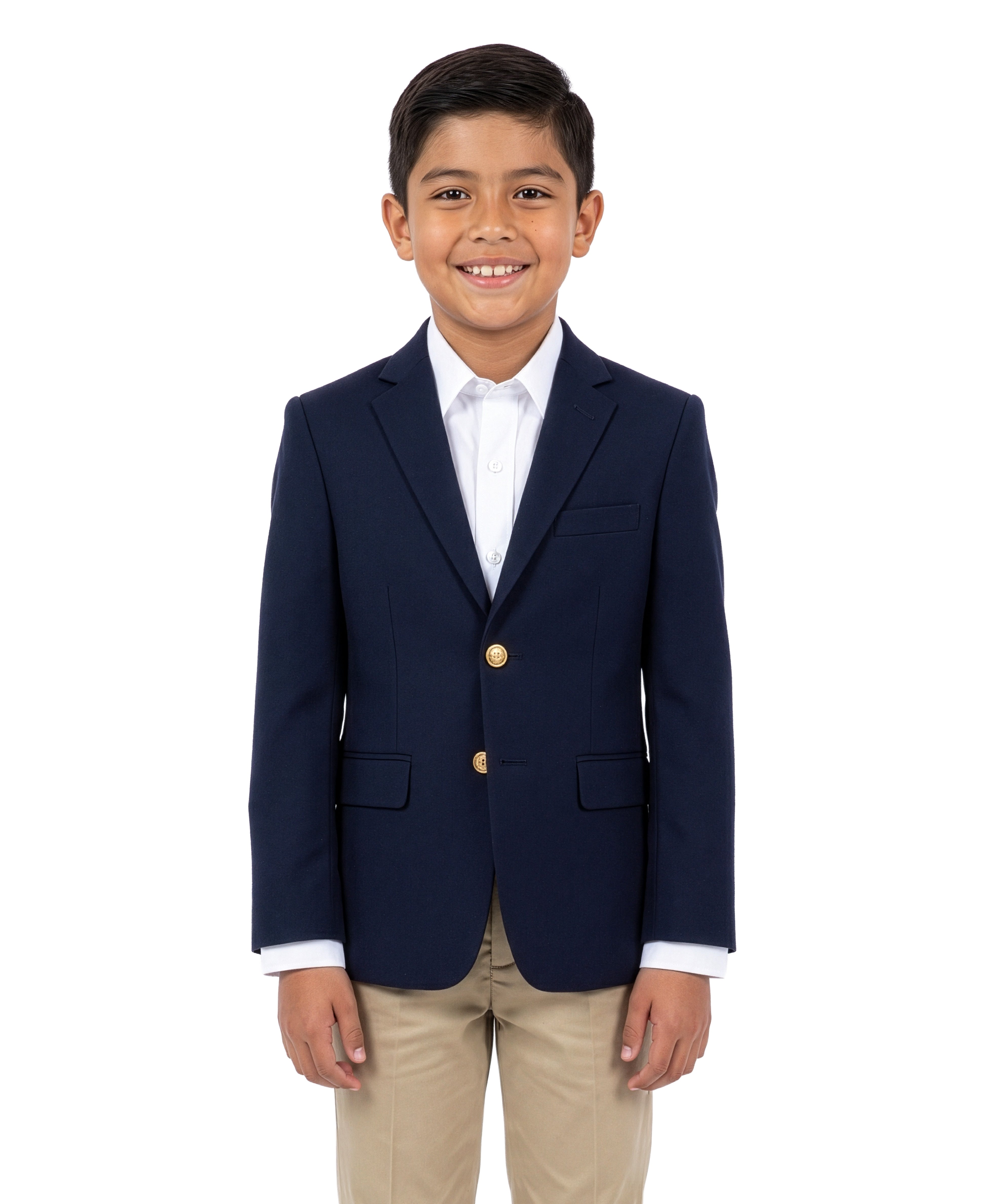 Perry Ellis Boys' Slim Fit Notch Lapel Solid Blazer – Wedding & School Events