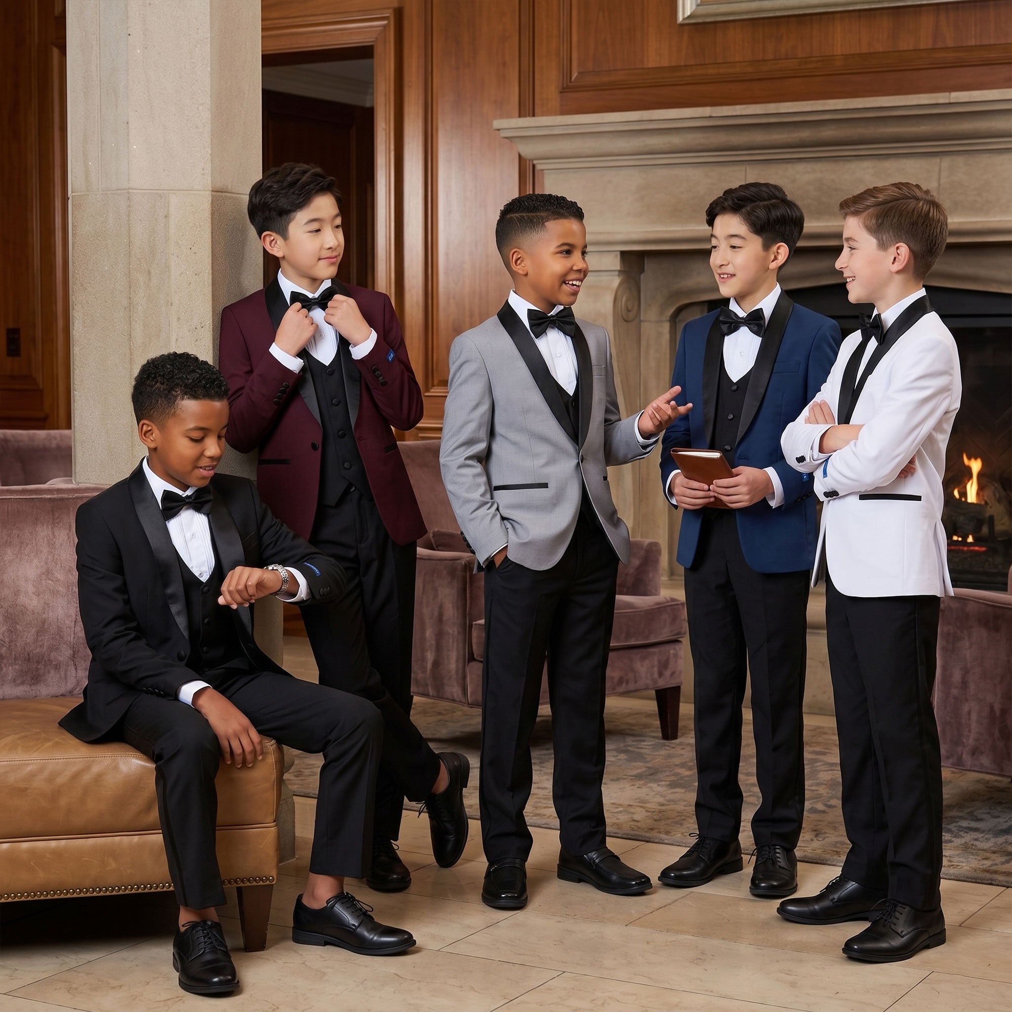 Perry Ellis Boys Tuxedo  Black  Shawl Collar Tuxedos For Boys