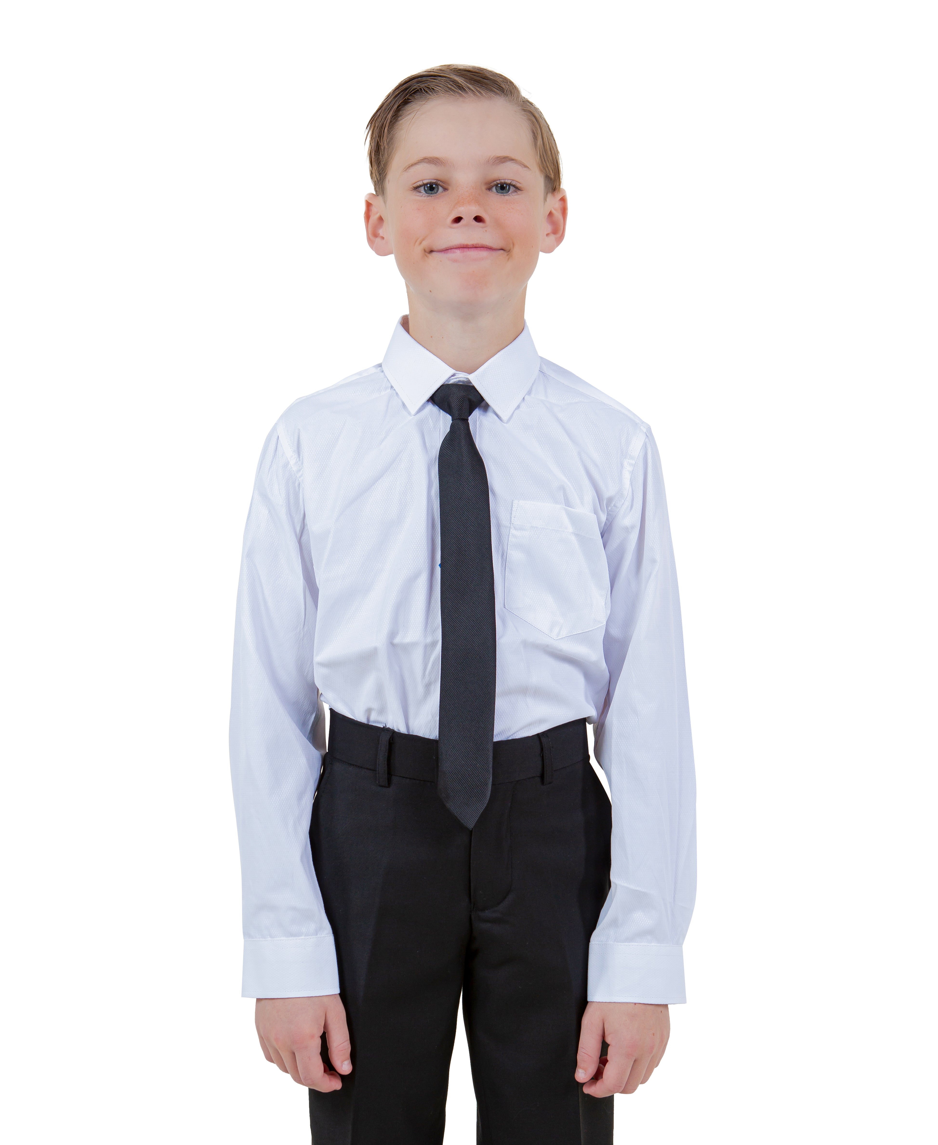 Perry Ellis Boys' Classic 2pc Premium Dress Shirt & Solid Tie Set – Point Collar – Everyday