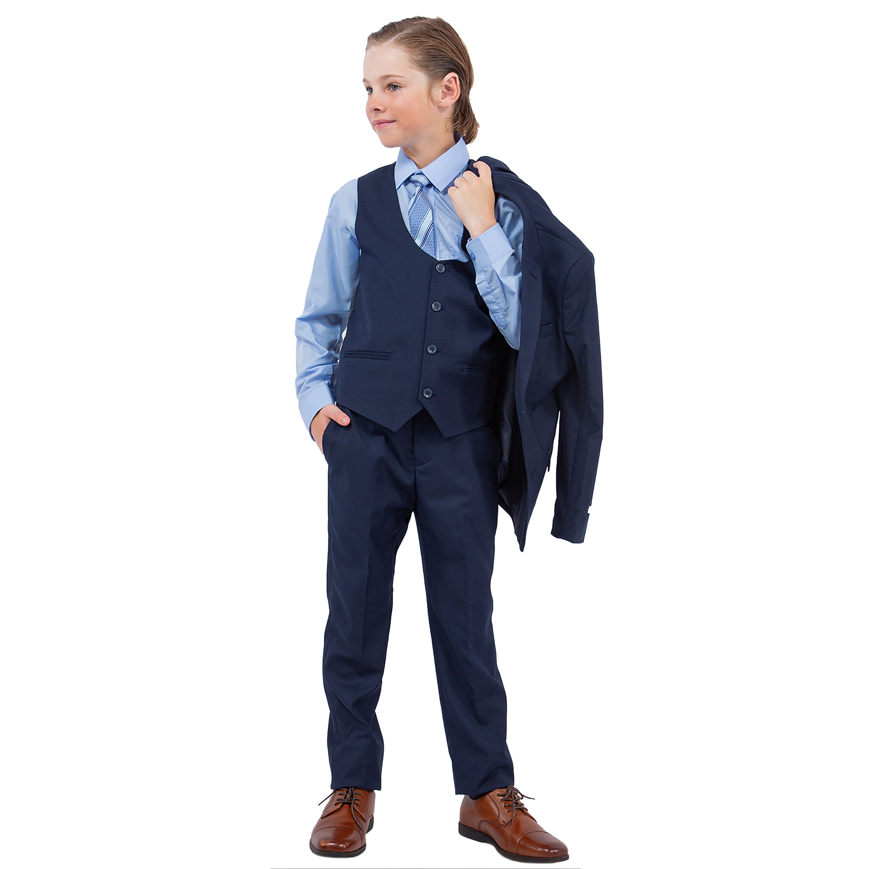 Stacy Adams Boy's 5pc Solid Suit