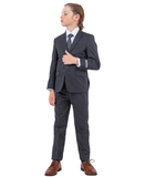 Stacy Adams 5pc Boys Suit, Charcoal