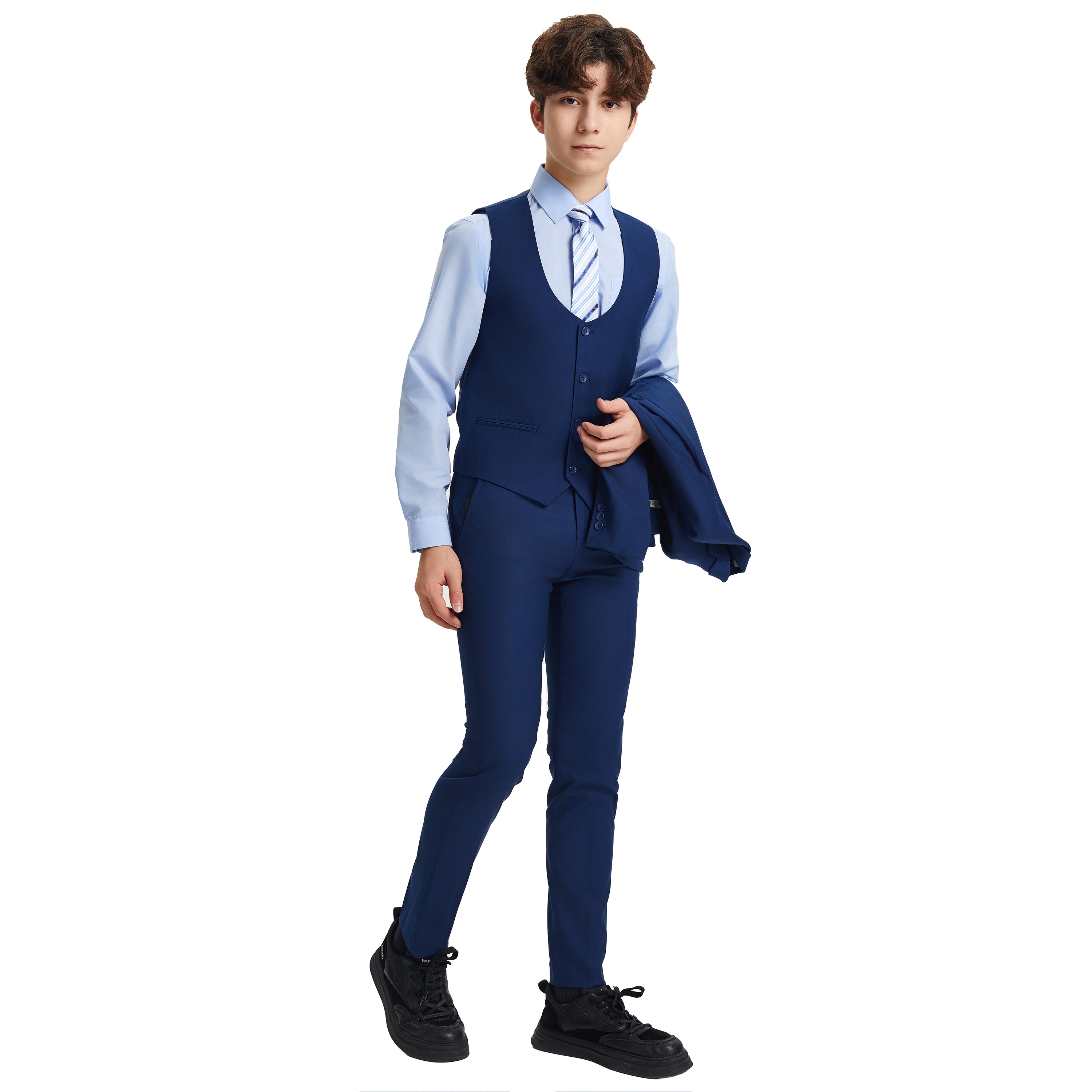 Stacy Adams Boy's 5pc Solid Suit