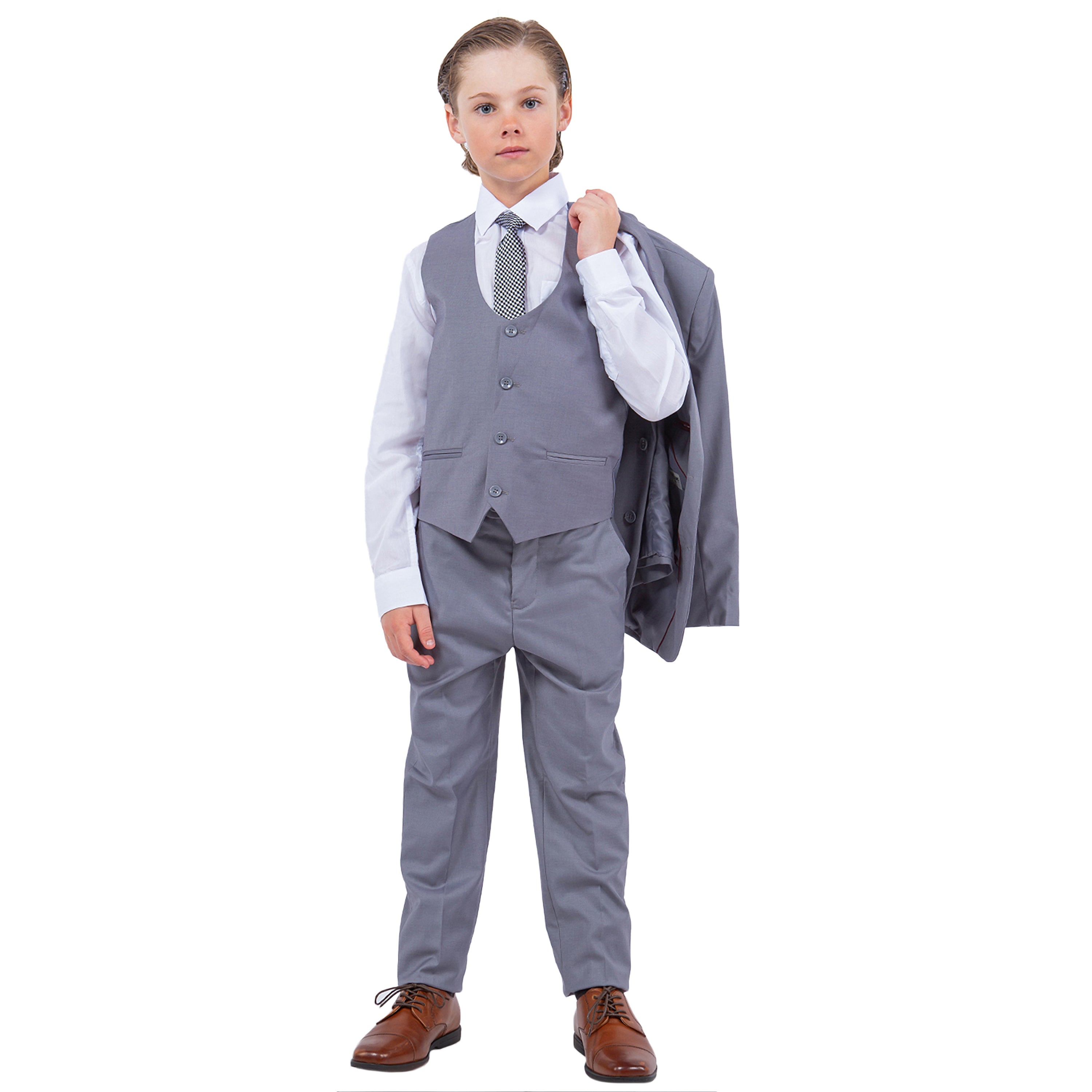 Stacy Adams Boy's 5pc Solid Suit