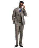 Stacy Adams Hybrid-Fit Vested Suit, Grey Windowpane