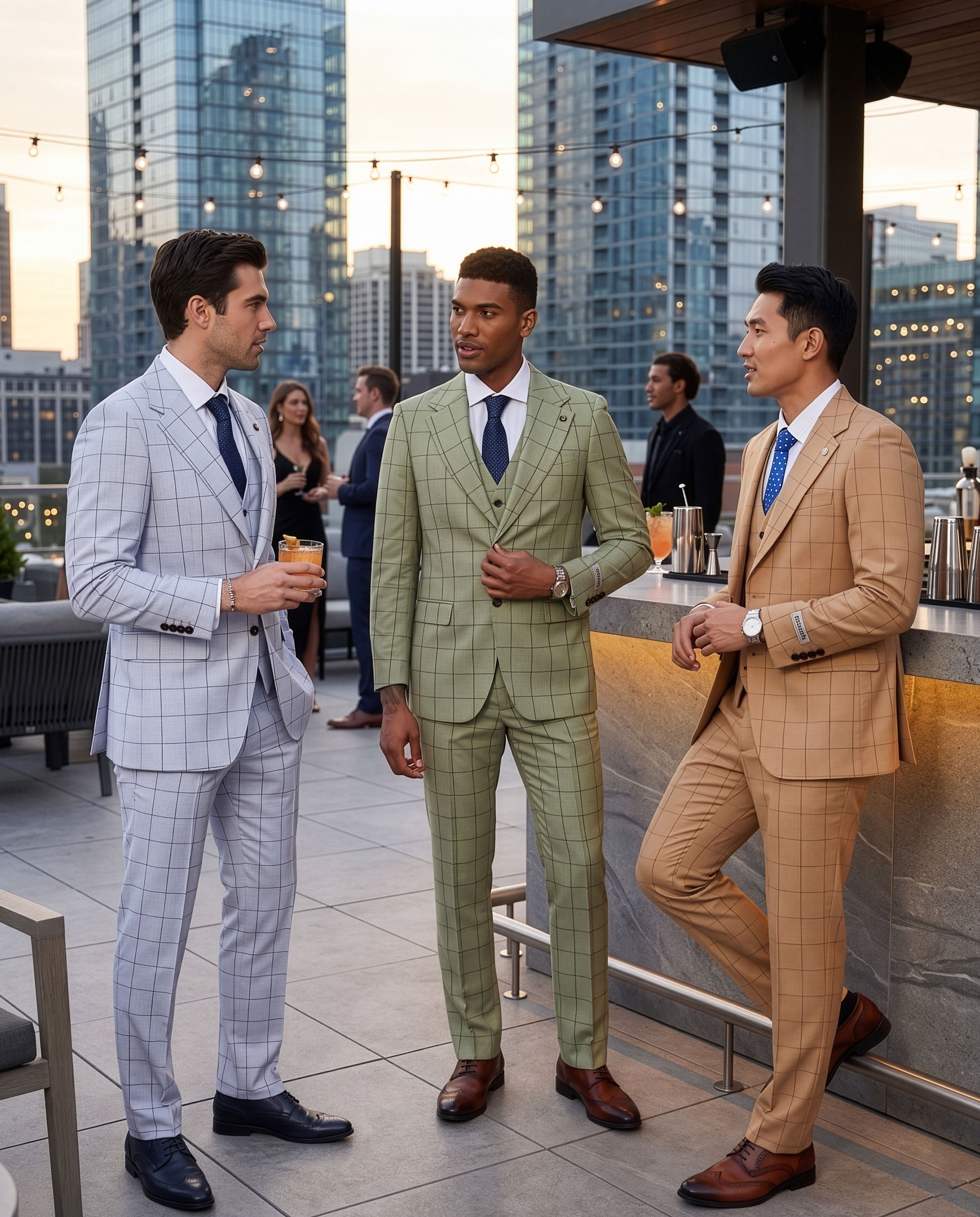 Traje sin mangas Stacy Adams Hybrid-Fit, color óxido