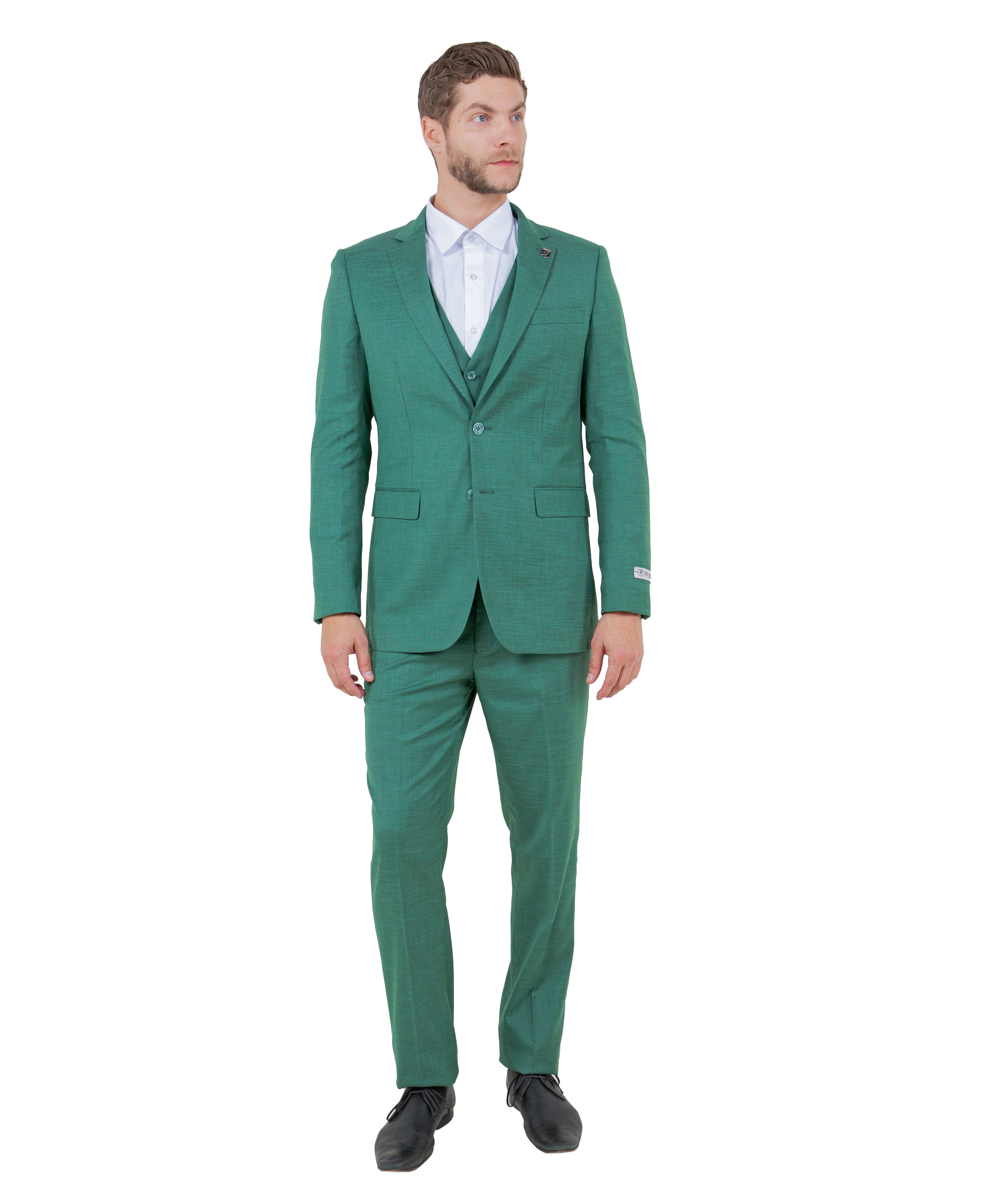 Traje sin mangas Stacy Adams Hybrid-Fit, verde azulado neón texturizado